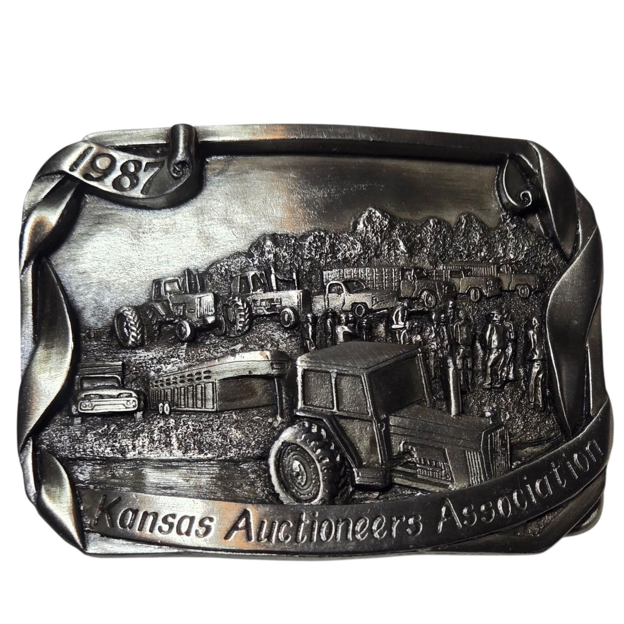 Other 1987 Kansas Auctioneers Association Belt Buckle Farm Tractor Size ONE SIZE - 1 Thumbnail