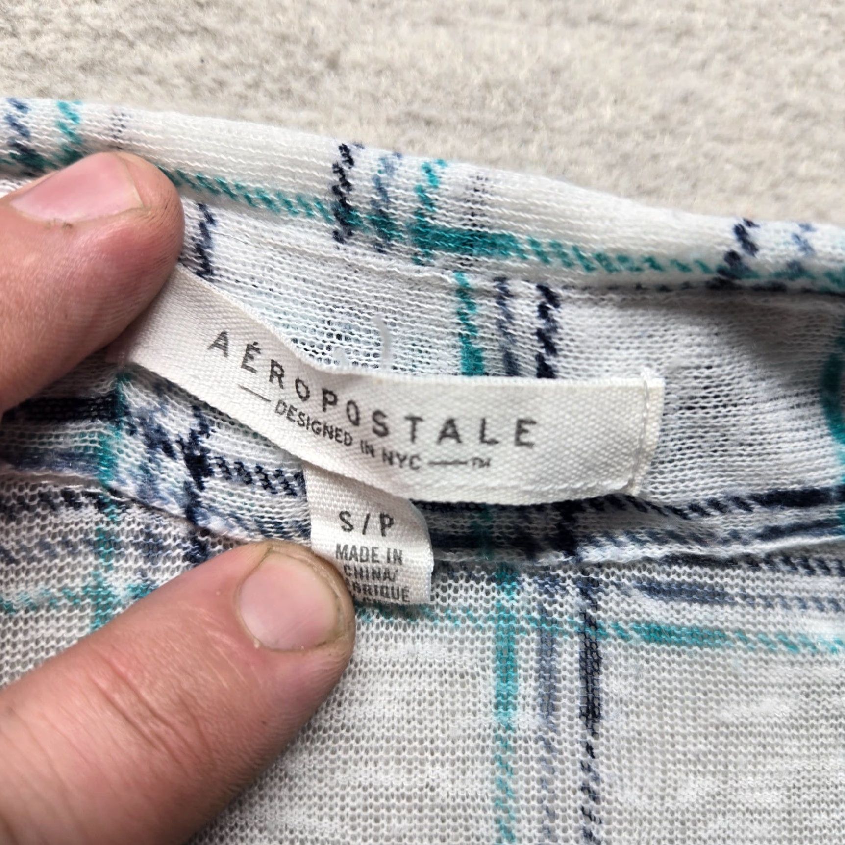 Aeropostale VINTAGE Aeropostale Shirt Long Sleeve Casual Women Size Small White Plaid 90s Size S / US 4 / IT 40 - 3 Thumbnail
