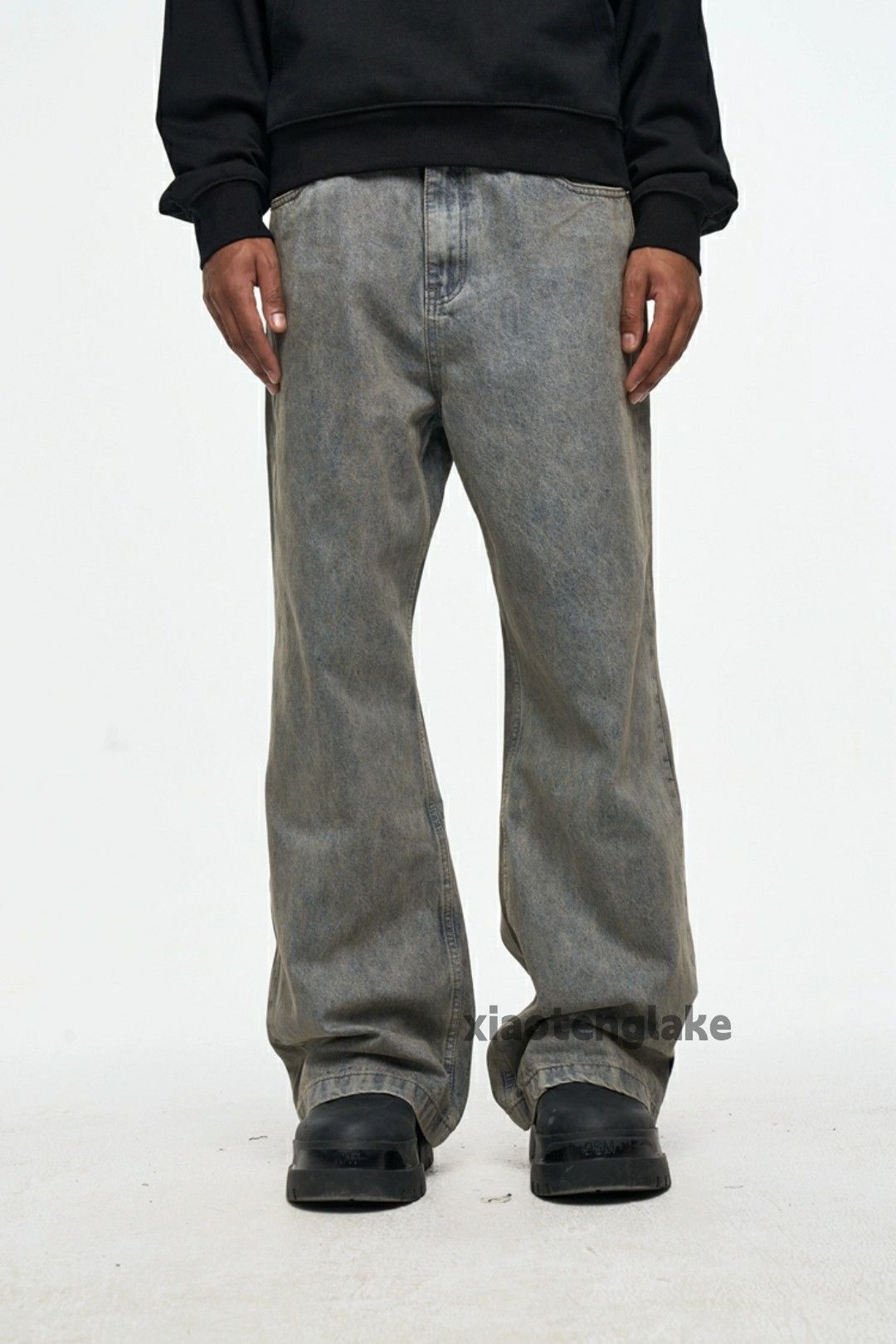 washed faded y2k skate hipho stain loose jeans