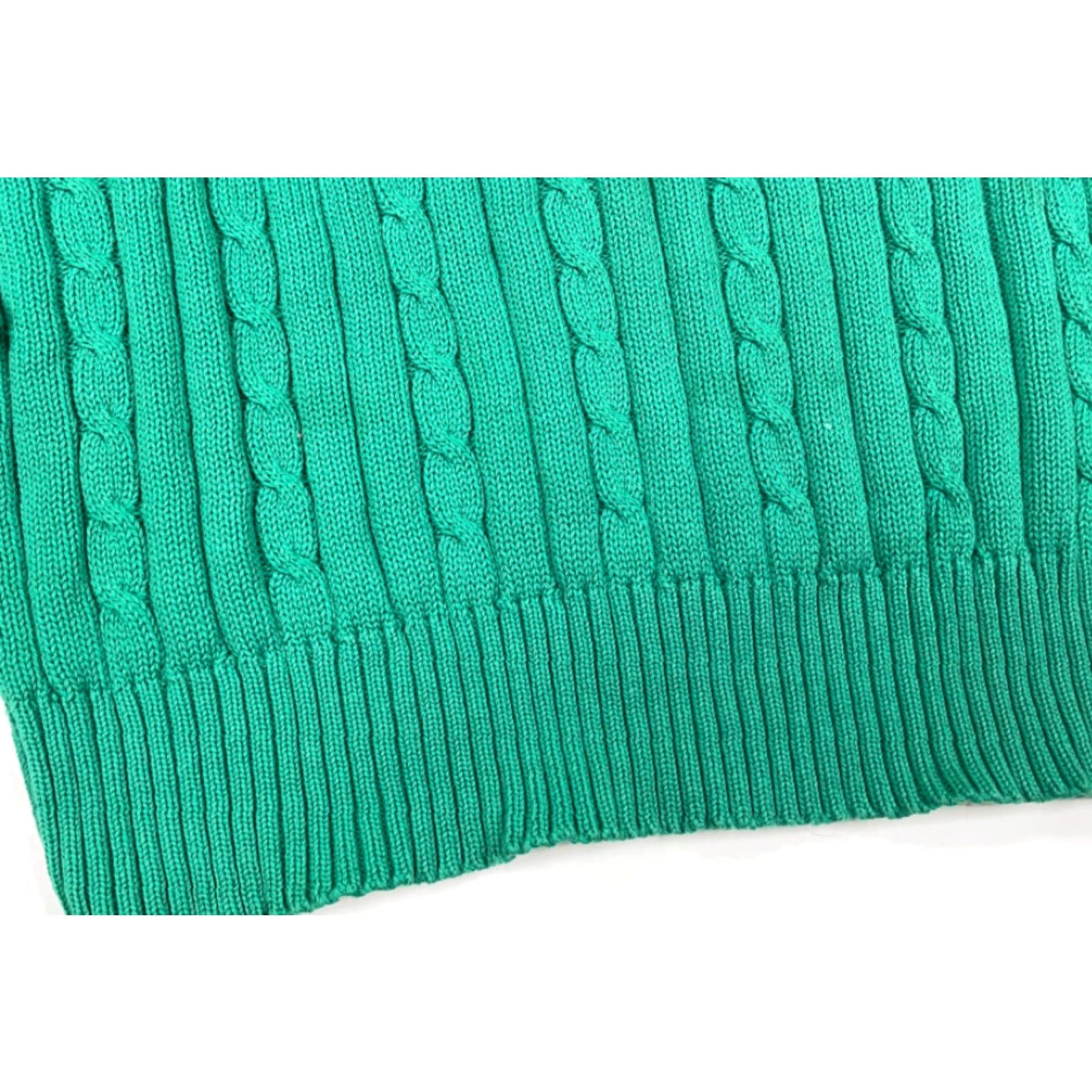 Vintage VINTAGE Damon 90s Cotton Cable Knit Sweater Crewneck Men's Large Green Pullover Casual Classic Preppy Hipster Retro Size US L / EU 52-54 / 3 - 4 Thumbnail