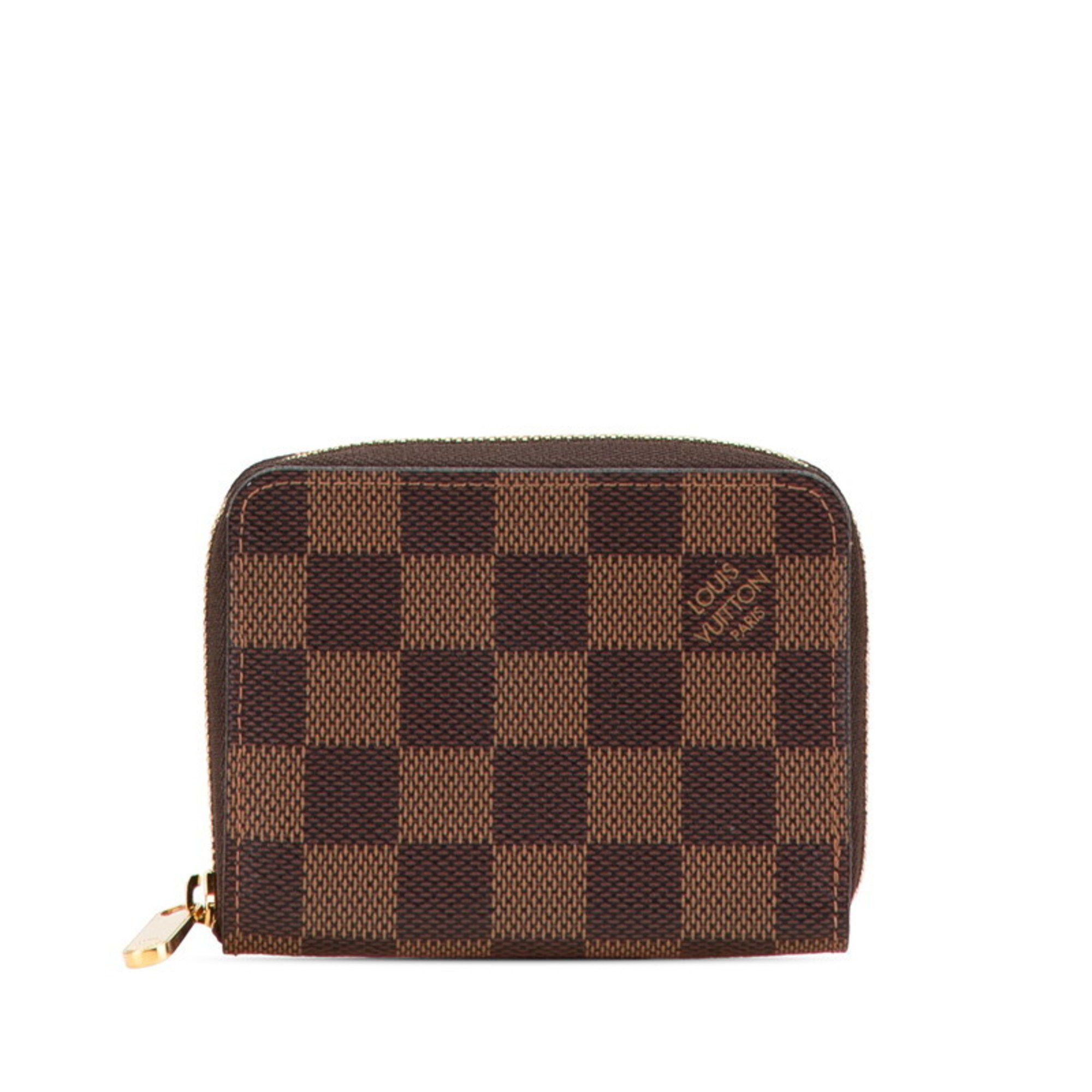 Louis Vuitton Damier Zippy Coin Purse Case N63070 Brown Pvc Women's Louis Vuitton