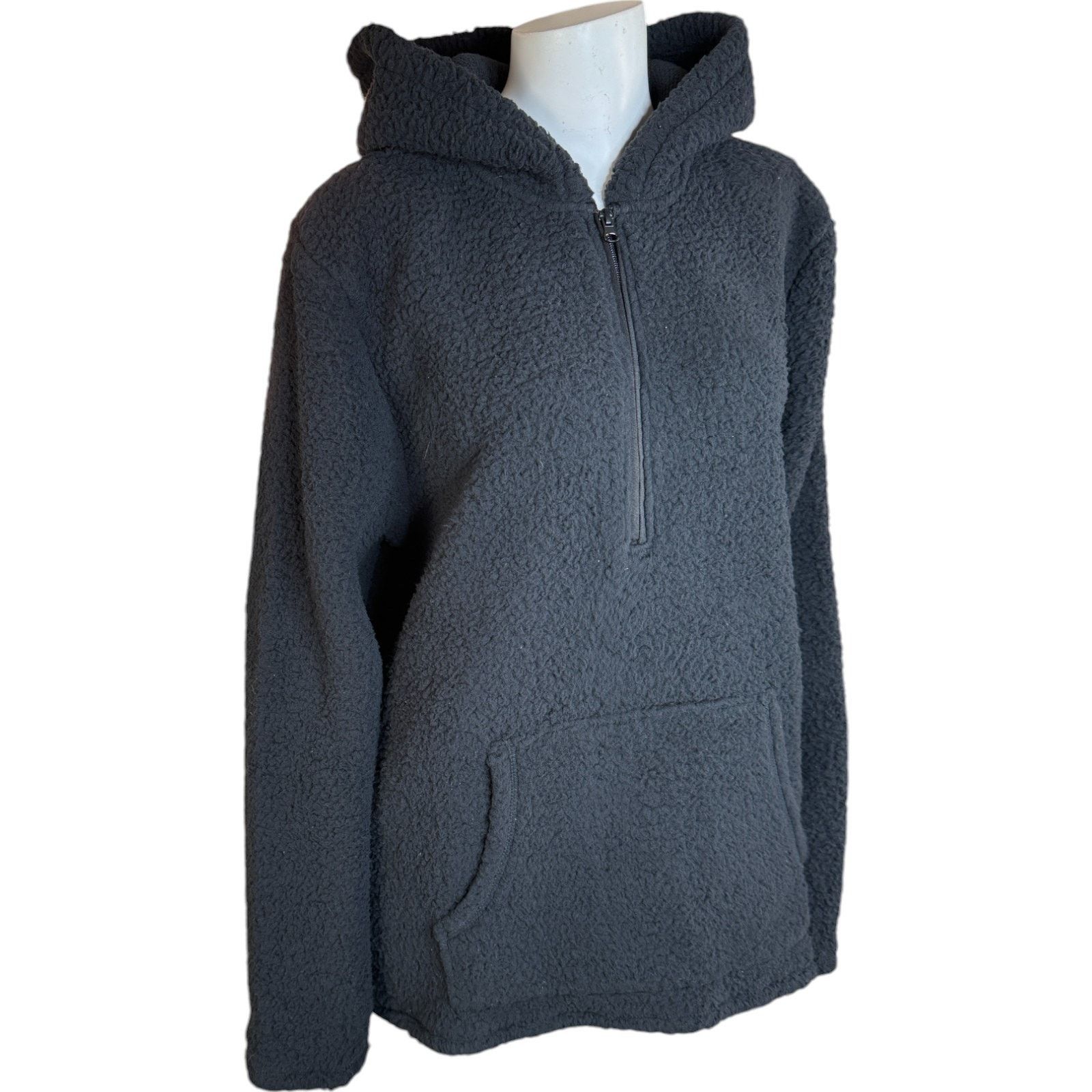 Other Cuddl Duds Men's Cloud Fleece Quarter Zip Hoodie Black Large Size US L / EU 52-54 / 3 - 6 Thumbnail