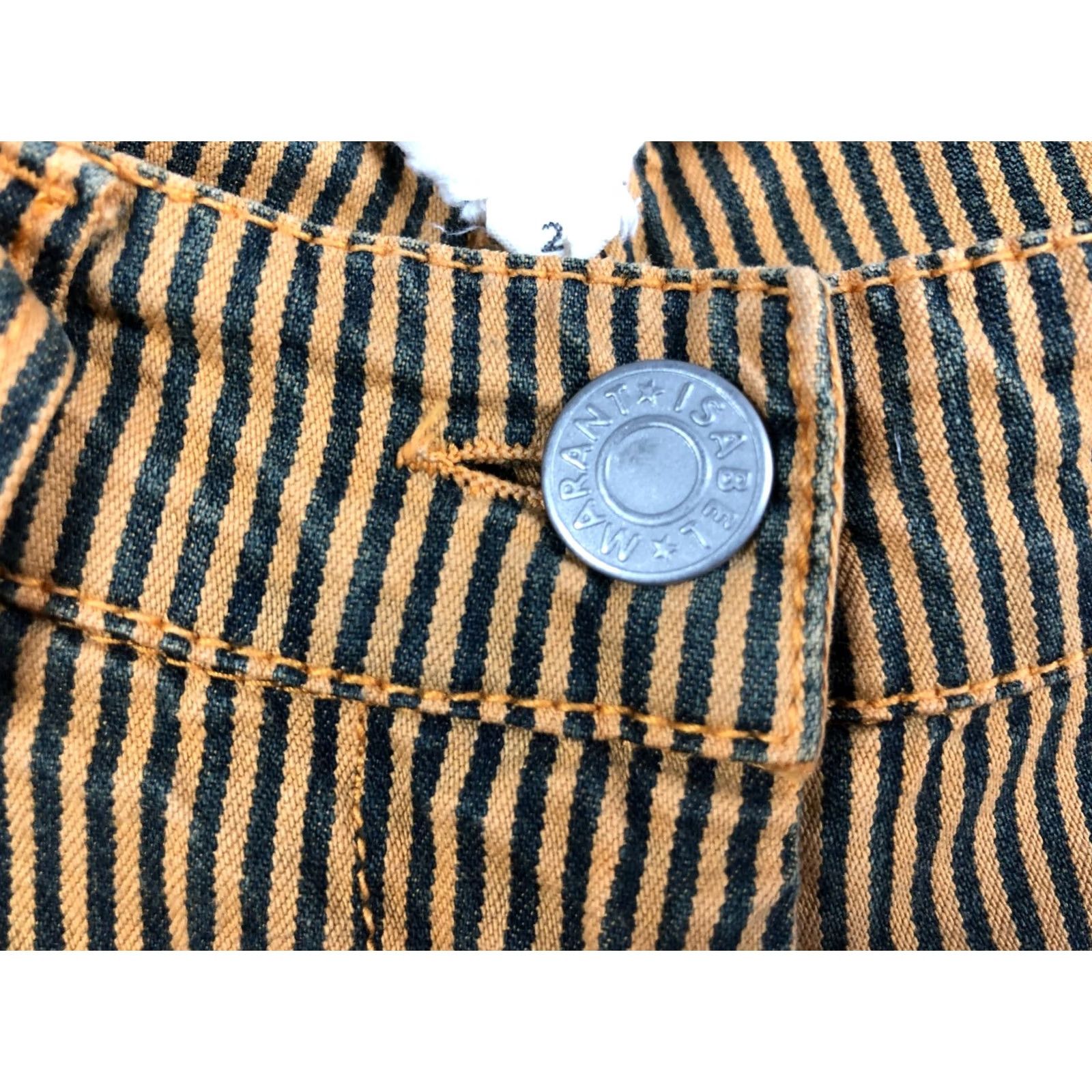 Vintage Etoile Isabel Marant Pants Cotton Women Size 2 Yellow Striped Pants Women Regular Cotton 26.4in Inseam Yellow Striped Etoile Isabel Marant Women Pants Size 26" / US 2 / IT 38 - 6 Thumbnail