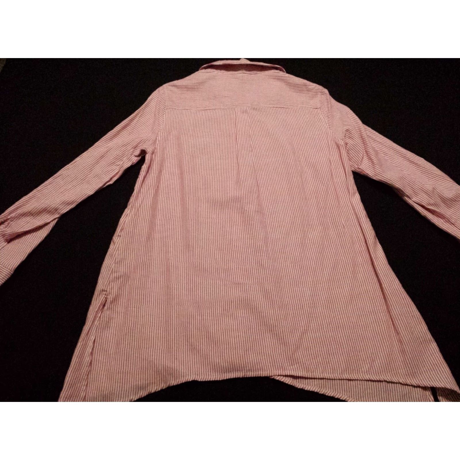 Vintage Zac & Rachel Womens Small Tunic Shirt Long Sleeve Button-Front Red Striped Size S / US 4 / IT 40 - 6 Thumbnail