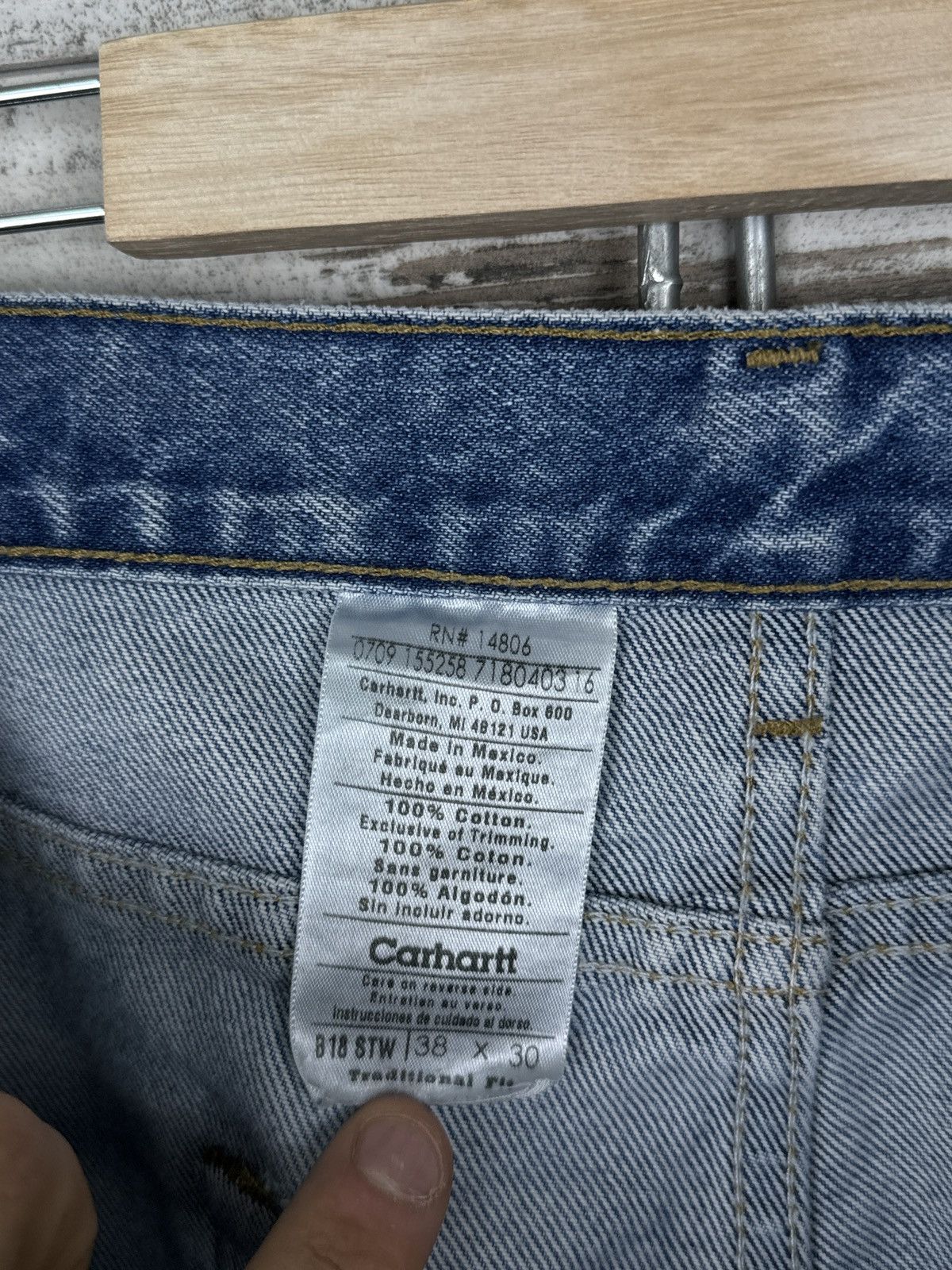 Carhartt Mens Vintage Carhartt Wip denim jeans Carpenter double knee Size US 38 / EU 54 - 16 Thumbnail