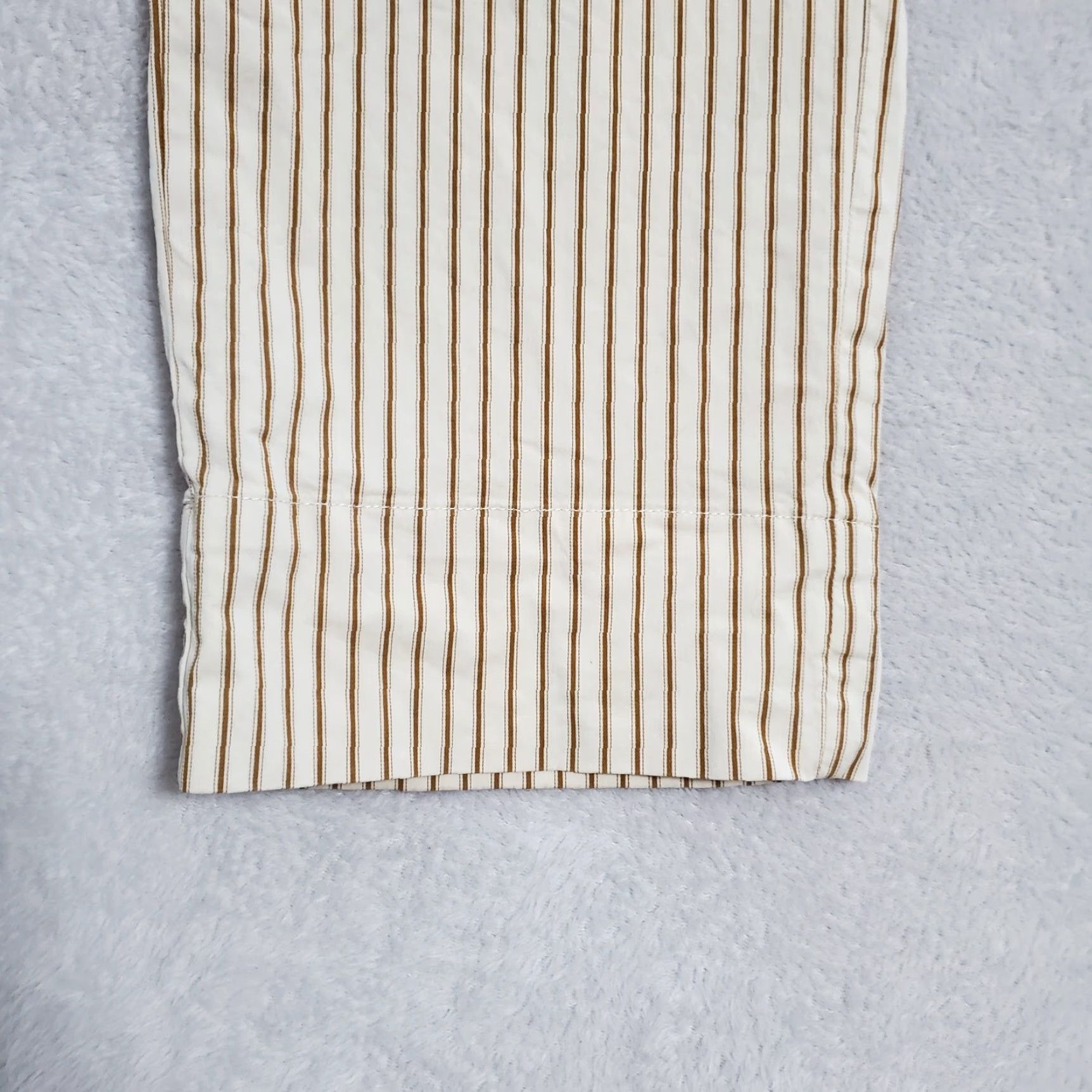 Everlane VINTAGE Everlane Pants Womens 0 Tan Brown Striped Organic Cotton Pull On Preppy Size 25" / US 0 / IT 36 - 5 Thumbnail