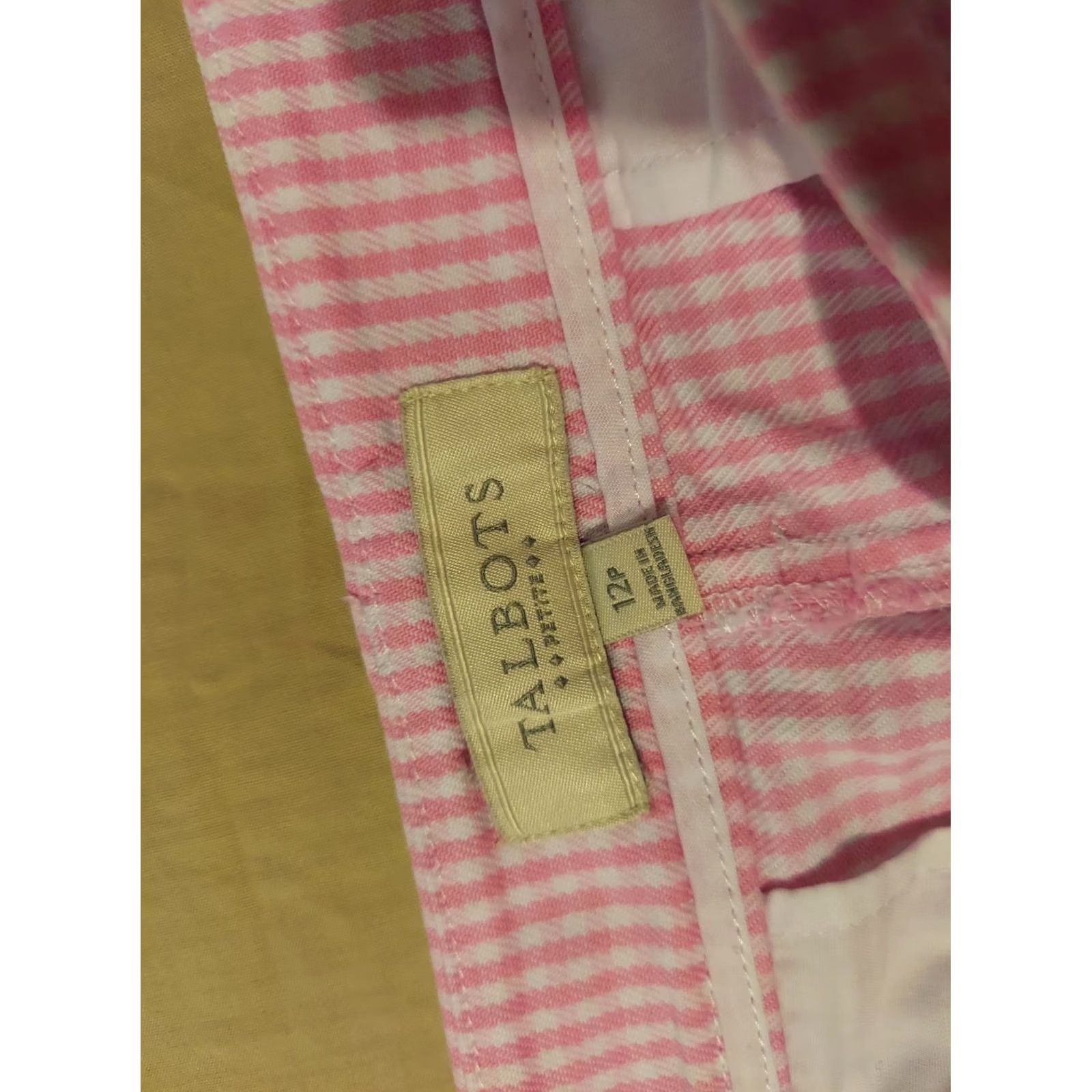 Talbots Womens Talbots Khaki Shorts Petite Pink Cotton Chino Zip Size 34" / US 12 / IT 48 - 3 Thumbnail