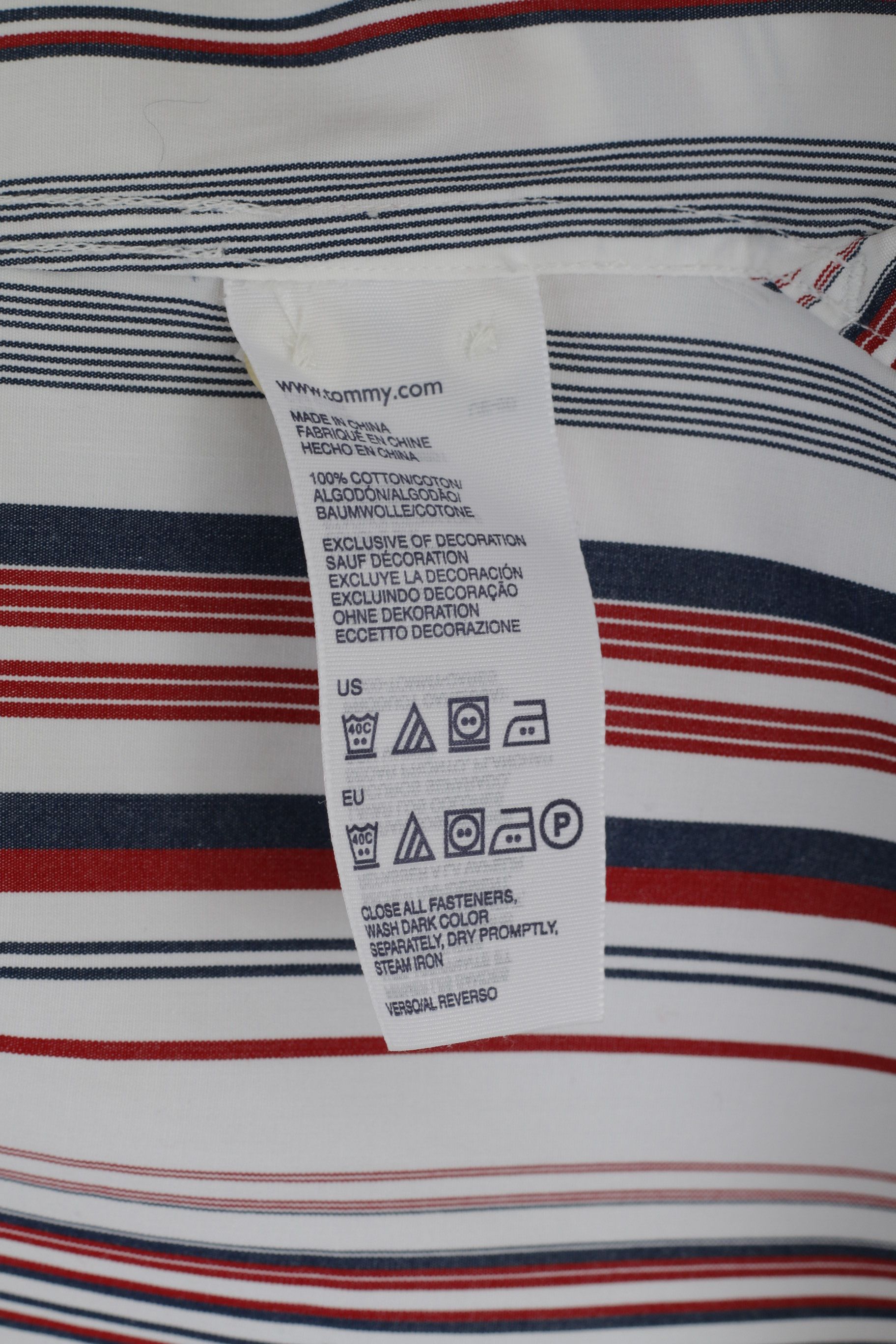 Tommy Hilfiger Tommy Hilfiger Men L Casual Shirt Striped Cotton 6997 Size US L / EU 52-54 / 3 - 5 Thumbnail