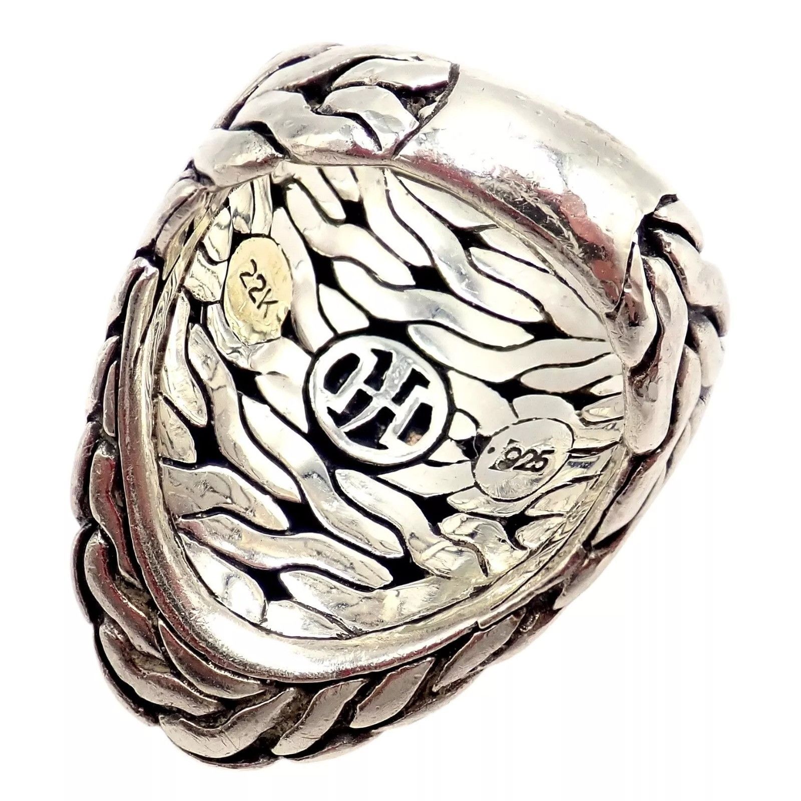 John Hardy John Hardy Silver 22k Yellow Gold Classic Cocktail Ring sz 7 Size ONE SIZE - 3 Thumbnail
