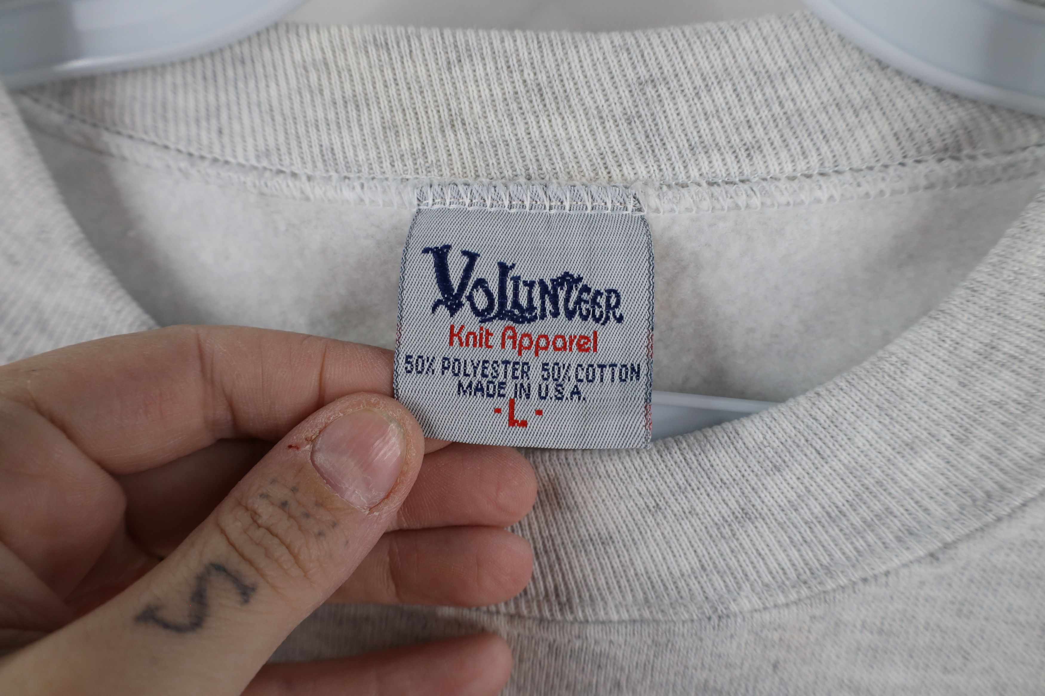 Vintage Vintage 90s Streetwear Crewneck Sweatshirt Heather Gray USA Size US L / EU 52-54 / 3 - 5 Thumbnail