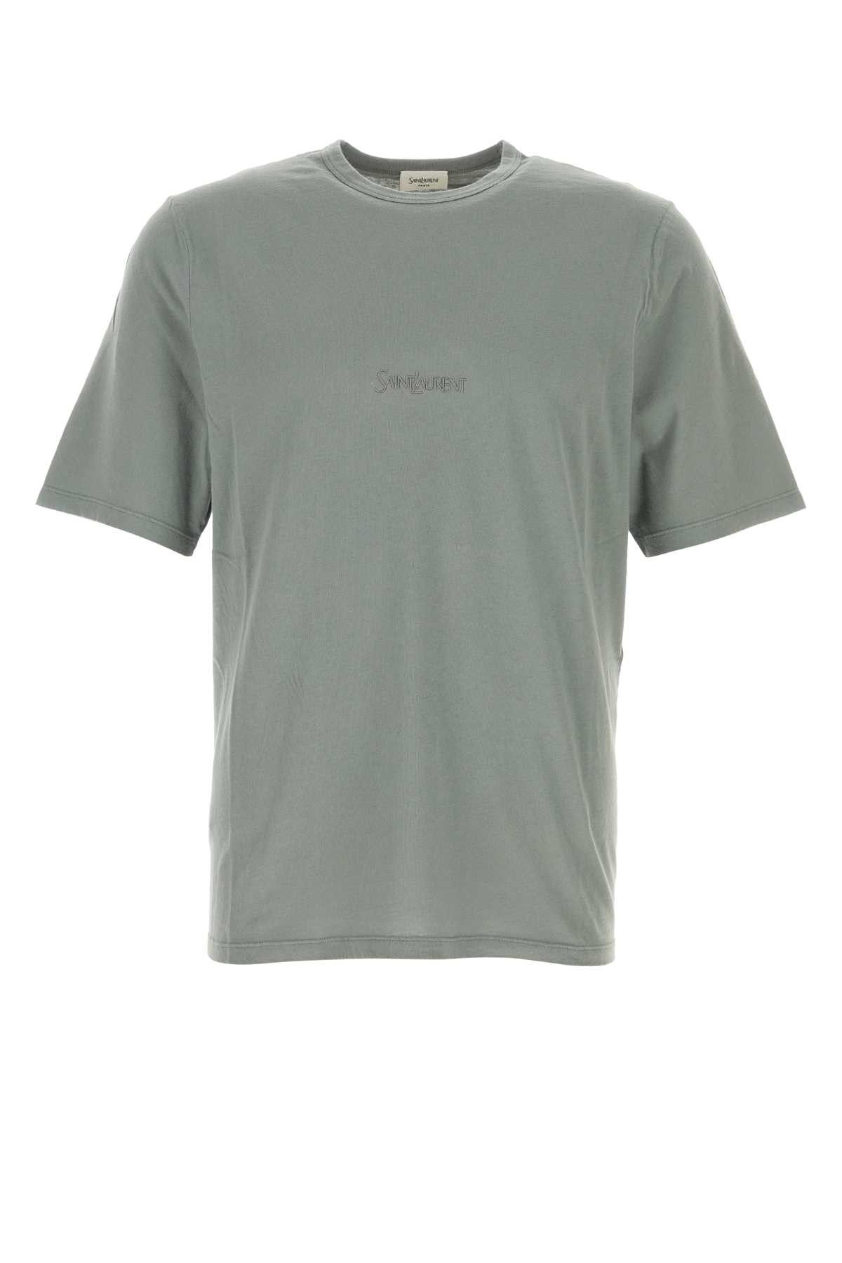 Saint Laurent Paris Sage Green Cotton T-Shirt Size US XL / EU 56 / 4 - 1 Thumbnail