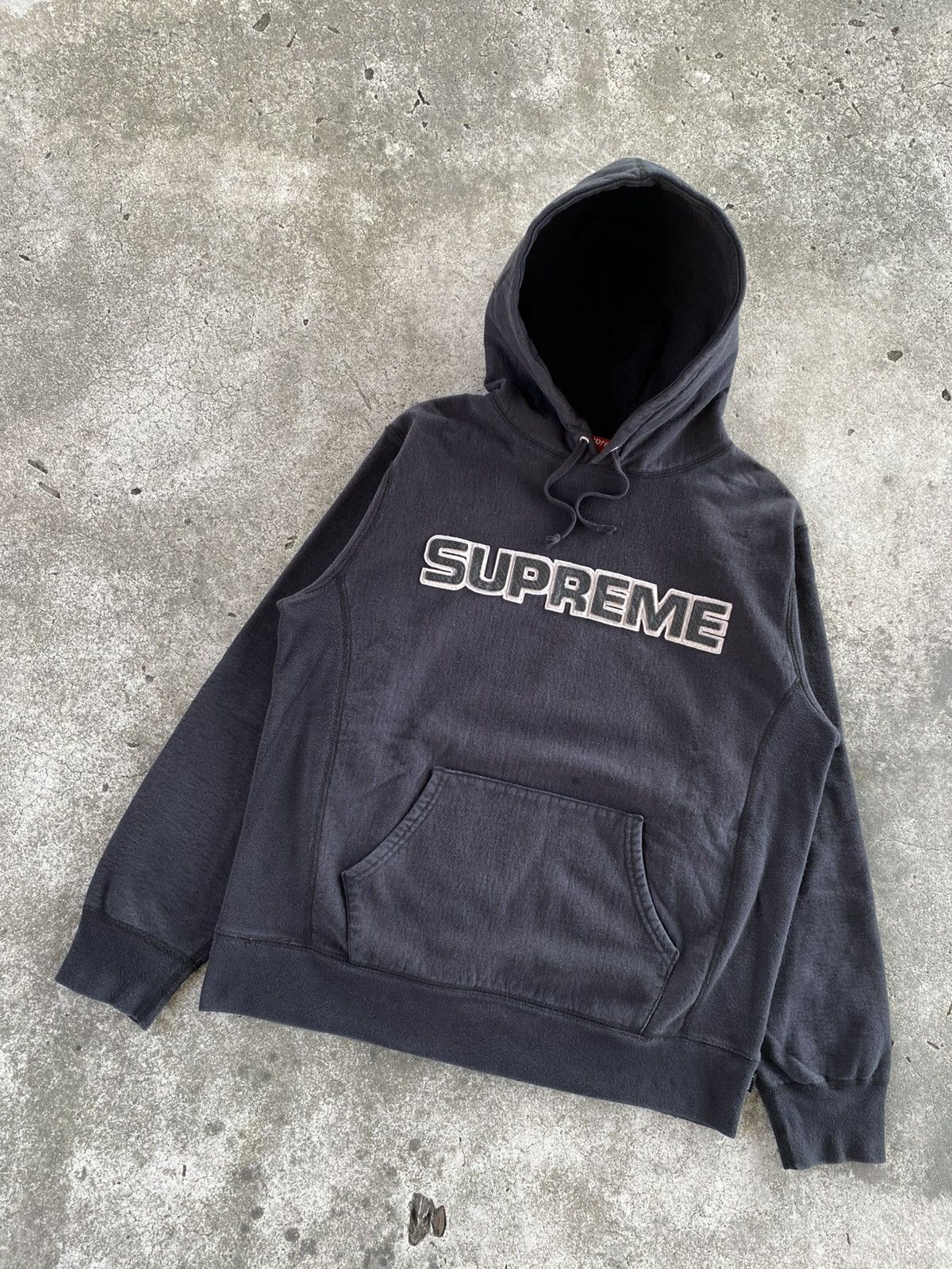 Supreme Supreme Studded Leather Script Hoodie SS16 | Grailed