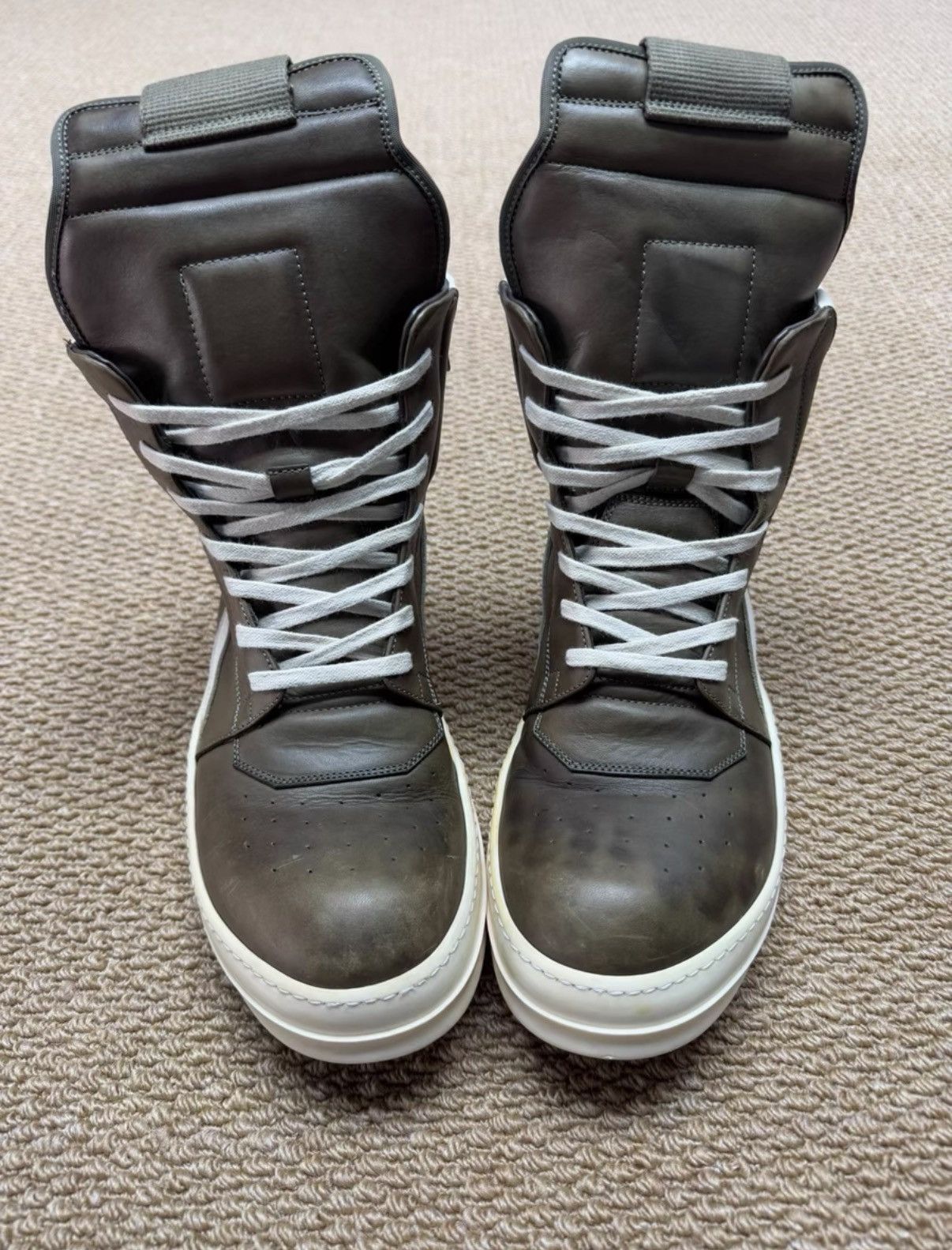 Rick Owens Rick Owens Geobasket, Mocha Brown & White K37 Size US 8.5 / EU 41-42 - 2 Thumbnail