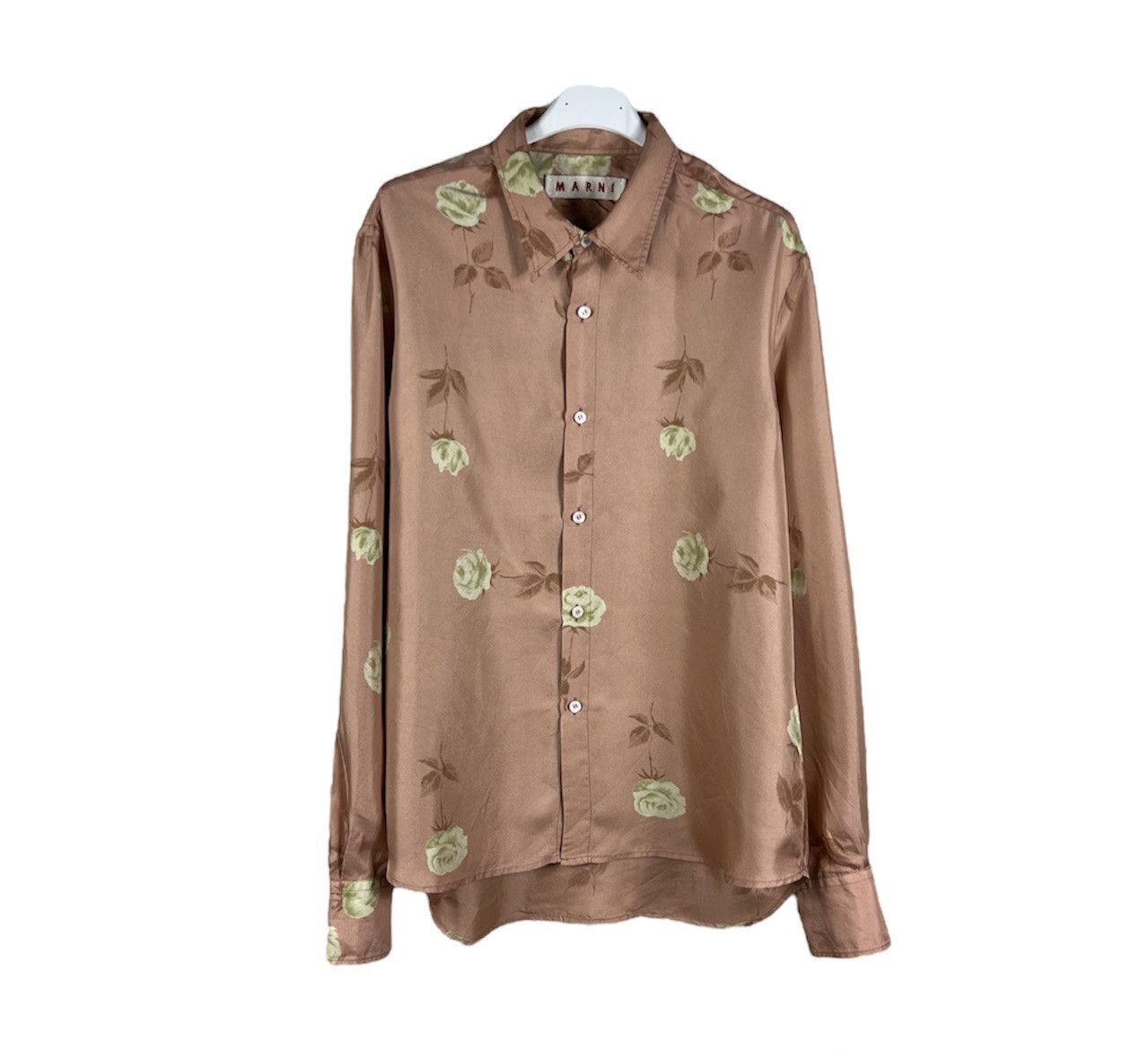 Marni Vintage Marni silk shirt full print white roses button up Size US M / EU 48-50 / 2 - 1 Thumbnail