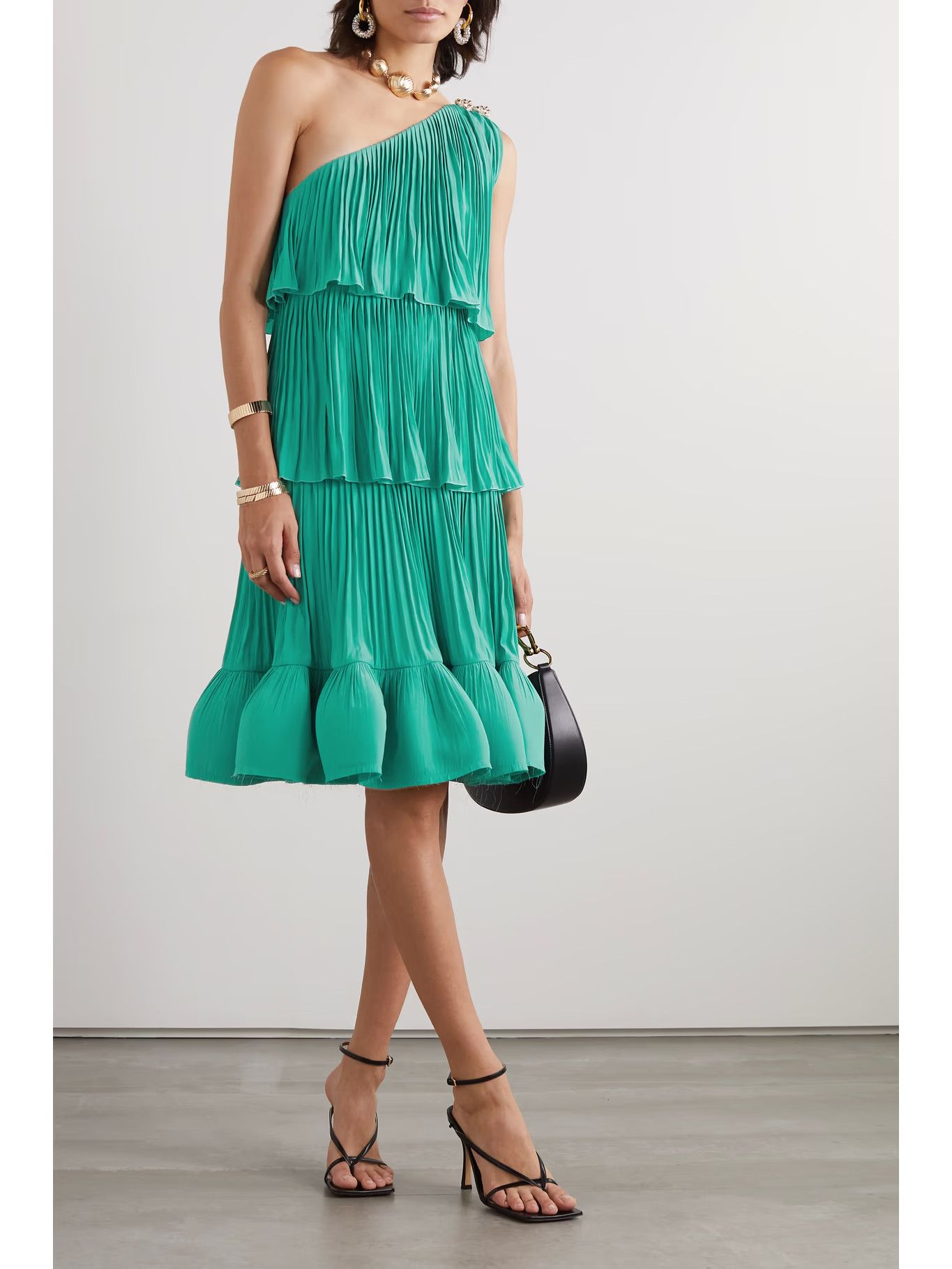 Lanvin o1y0326 Mini Dress in Green Size XS / US 0-2 / IT 36-38 - 2 Thumbnail