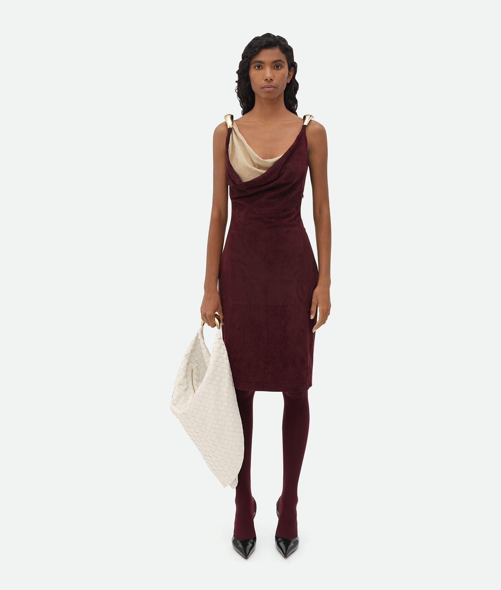 Bottega Veneta o1bcso1str0225 Fluid Suede Midi Dress With Metal Detail Size XS / US 0-2 / IT 36-38 - 5 Thumbnail