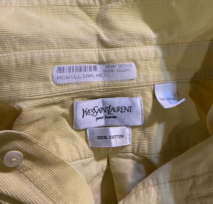 Yves Saint Laurent Corduroy YSL Shirt Velvet Yellow Size US L / EU 52-54 / 3 - 14 Thumbnail