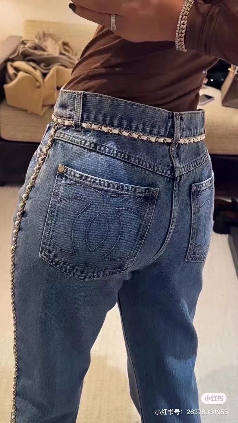 Chanel Chanel Leather chain jeans Size 36" / US 14 / IT 50 - 3 Thumbnail