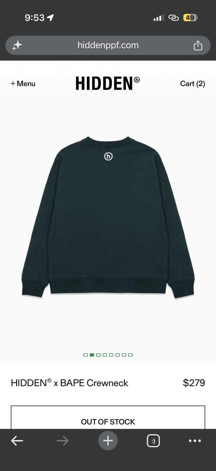 Bape BAPE X HIDDEN BATHING APE CREWNECK - XL - GREEN Size US XL / EU 56 / 4 - 4 Thumbnail