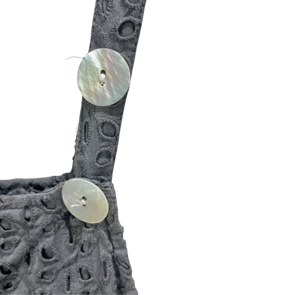 Zara Zara Grey Cotton Broderie Eyelet Jumpsuit Size S Size 28" / US 6 / IT 42 - 8 Thumbnail