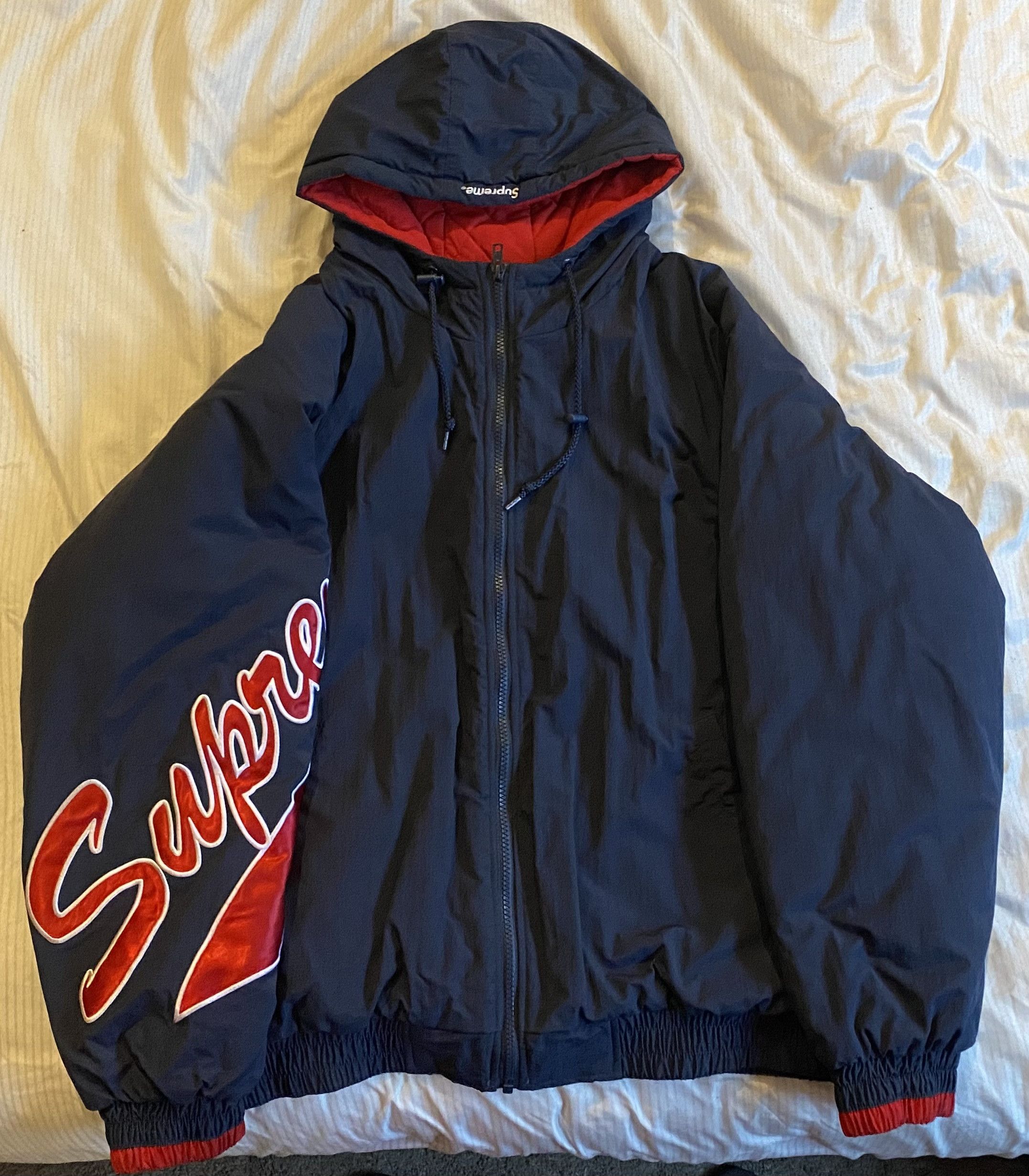 Supreme Supreme Sleeve Script Sideline Bomber | Grailed