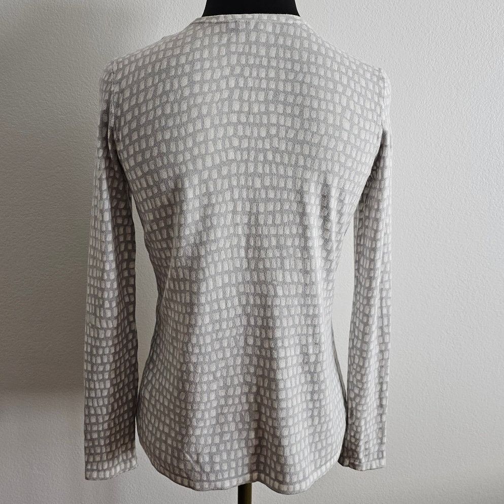 J.McLaughlin J. Mclaughlin Women White/Gray Cotton Blend Crew Sweater XS Size XS / US 0-2 / IT 36-38 - 3 Thumbnail