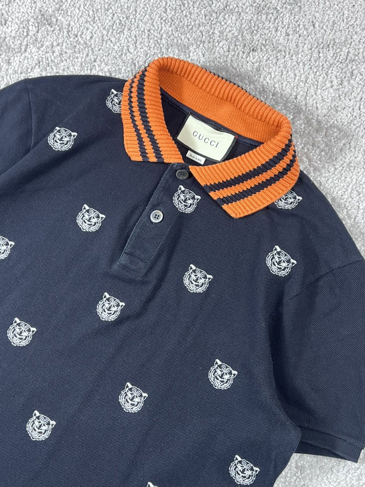 Gucci Monogram Tigers Logo Polo