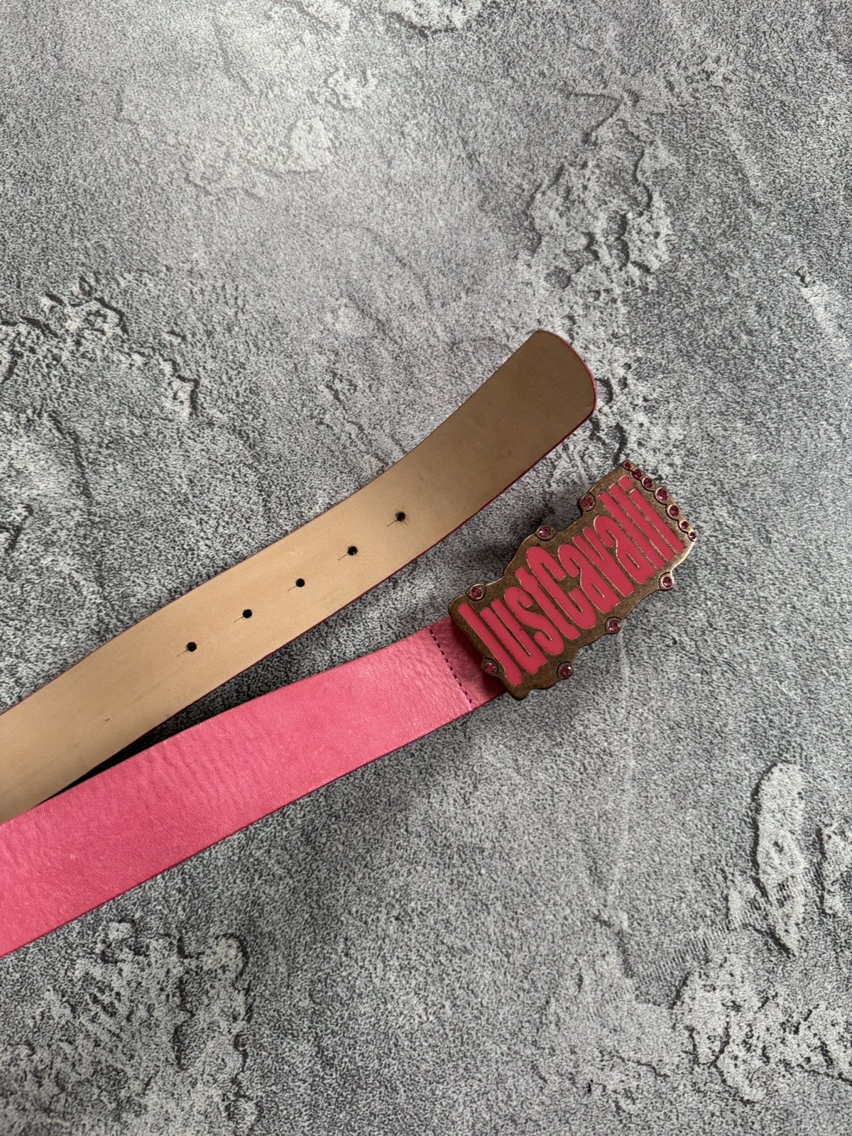 Just Cavalli × Roberto Cavalli × Vintage Just Cavalli pink Avantgarde leather belt rhinestones Y2K Size ONE SIZE - 15 Thumbnail