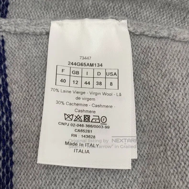 Dior Dior Gray striped five-pointed star logo letter inlaid woo Size S / US 4 / IT 40 - 6 Thumbnail
