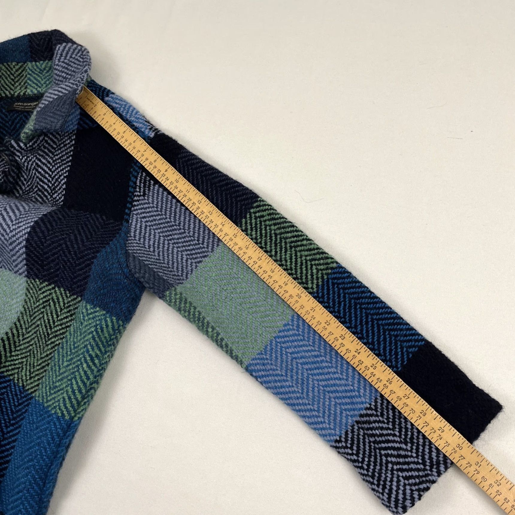 Vintage John Branigan Weavers Jacket Womens XL Green Blue Plaid Wool Blend Ireland Coat Size XL / US 12-14 / IT 48-50 - 6 Thumbnail