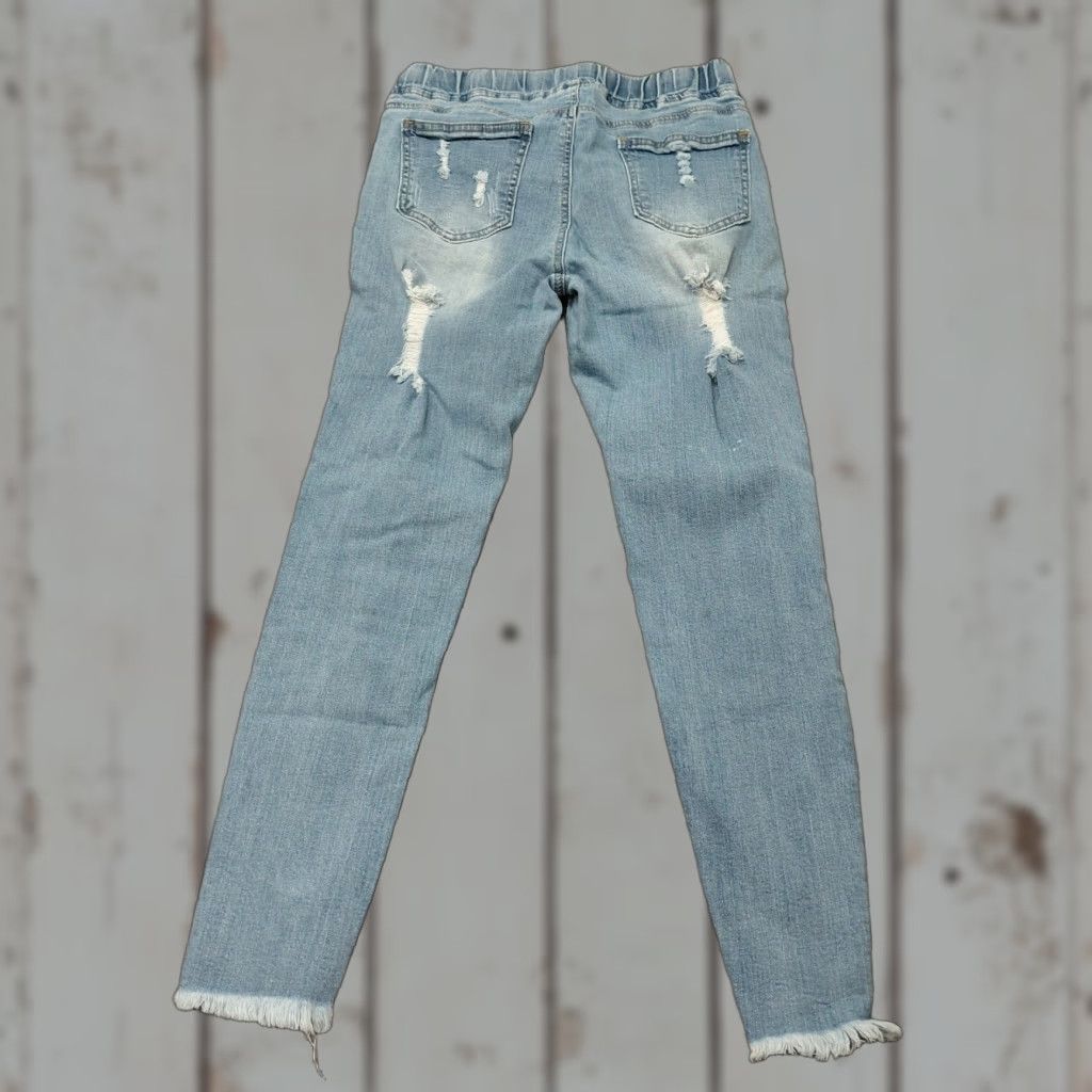 Shein Shein Drawstring Jeans Women’s Sz. 28 Blue Denim Ripped Soft Waist Comfortable Size 28" / US 6 / IT 42 - 1 Thumbnail