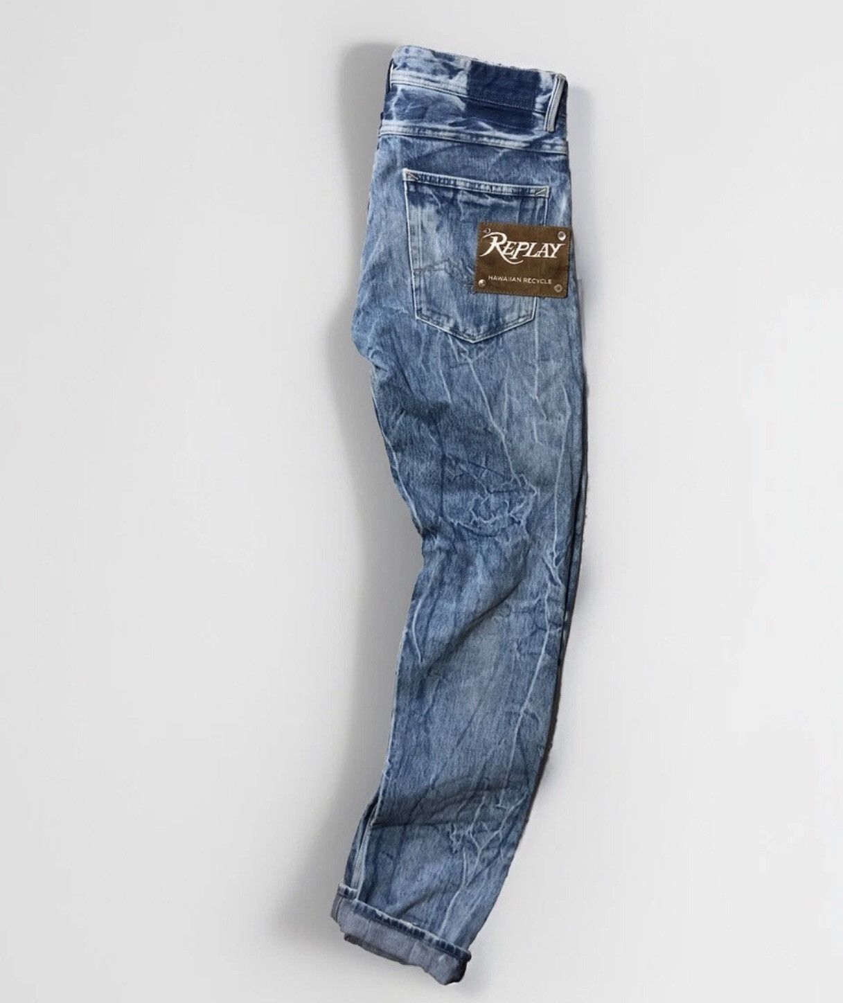 Replay Replay Hawaiian Recycle Jeans W32 L34 Distressed Light Wash Size US 32 / EU 48 - 2 Thumbnail