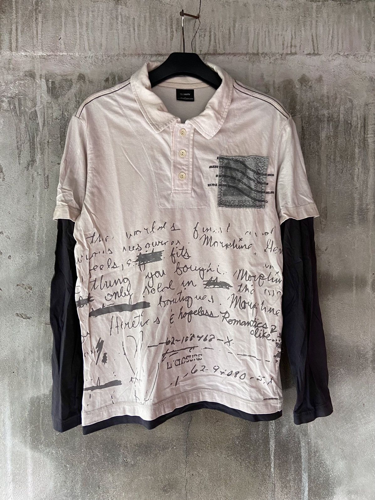 Japanese Brand TBJ NEARBY DOUBLE LAYER POEM LONG SLEEVE Size US M / EU 48-50 / 2 - 1 Thumbnail