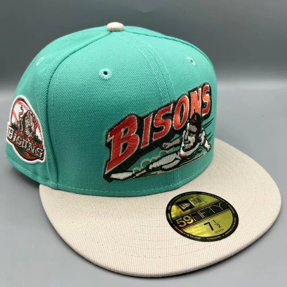 New Era Buffalo Bisons Hat Men 7 1/2 59Fifty New Era MiLB Fitted Cap Size ONE SIZE - 1 Thumbnail