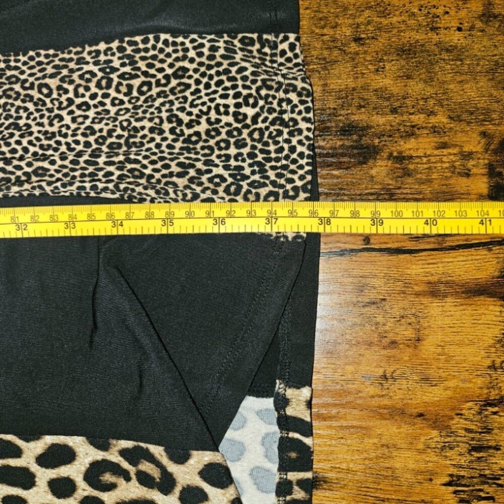 Michael Kors NWT Michael Kors Leopard Print Black Panels Dress 3X Women Size 3XL / US 20-22 - 5 Thumbnail