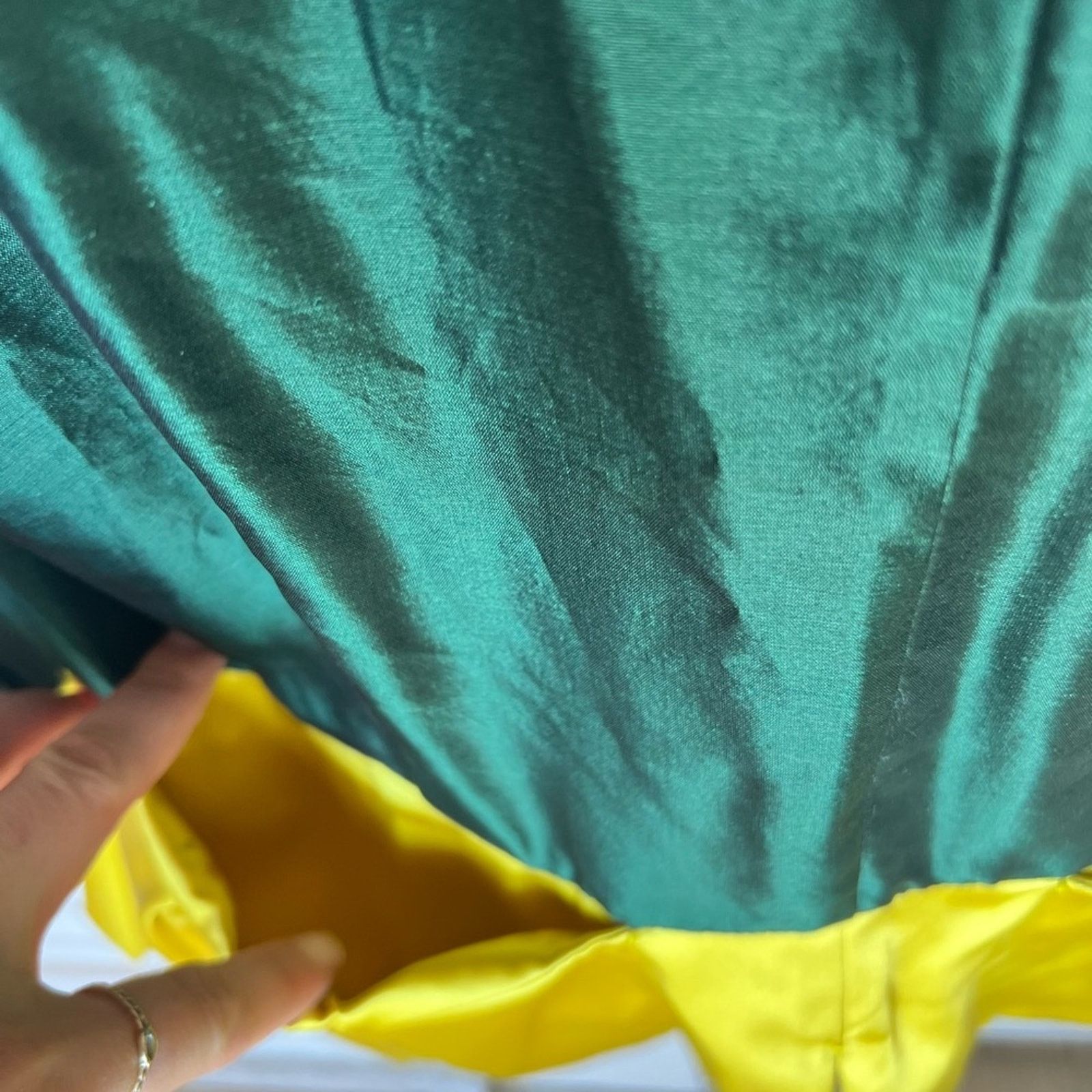 Toga Toga Archives Japanese silk green & yellow blouse pockets Size XS / US 0-2 / IT 36-38 - 7 Thumbnail