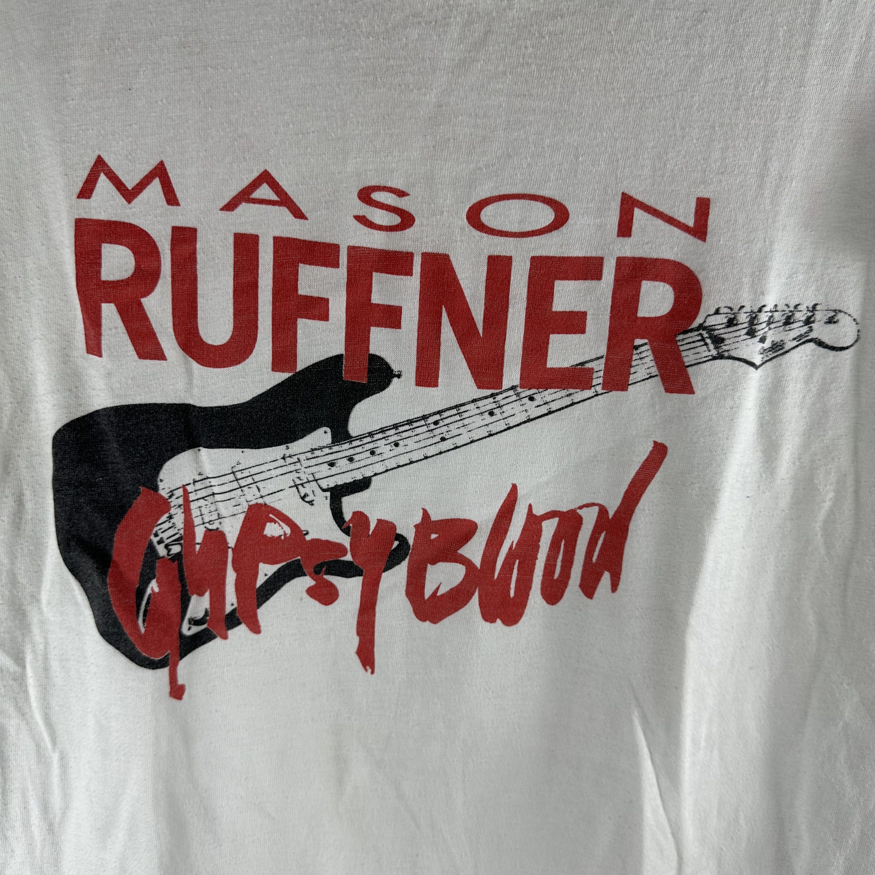 Vintage ​80s Mason Ruffner Gypsy Blood Blues Rock Guitarist T-shirt Size US S / EU 44-46 / 1 - 2 Thumbnail