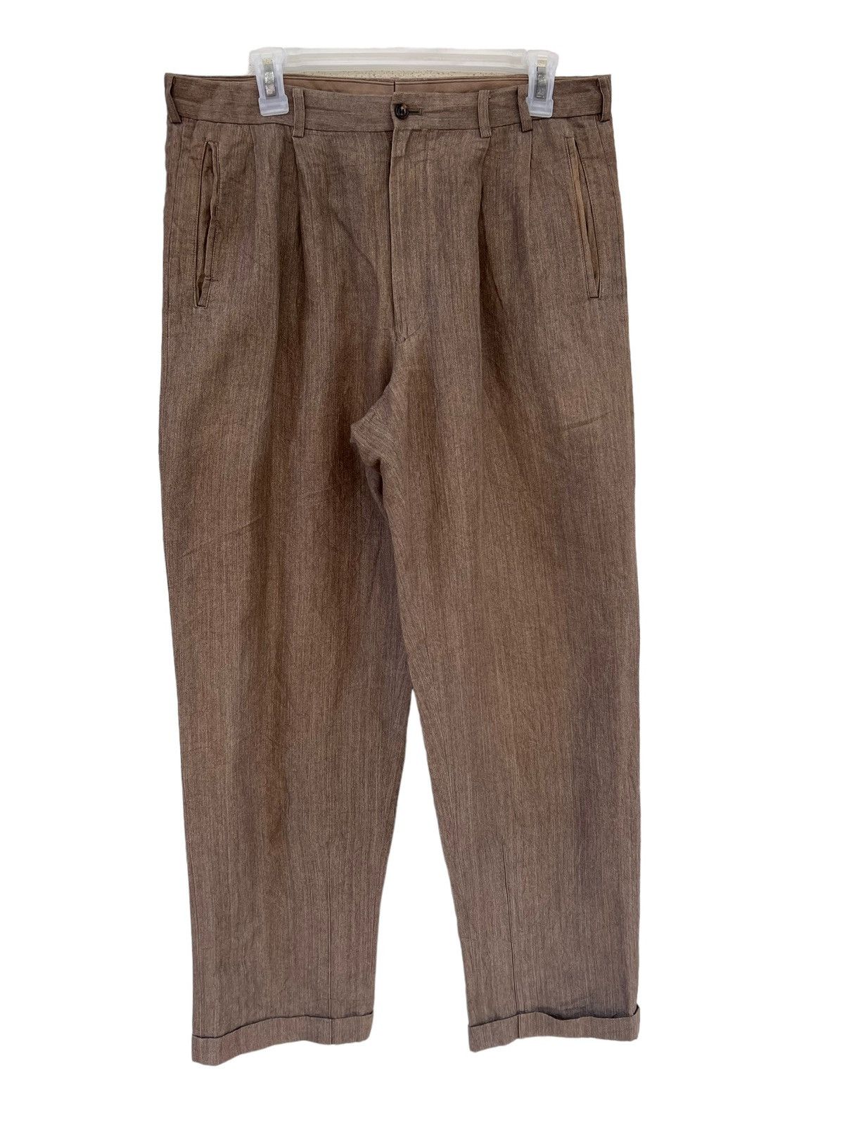 Other Vintage Papas Japan Sun Fade Light Brown Linen Loose Trouser Size US 32 / EU 48 - 6 Thumbnail