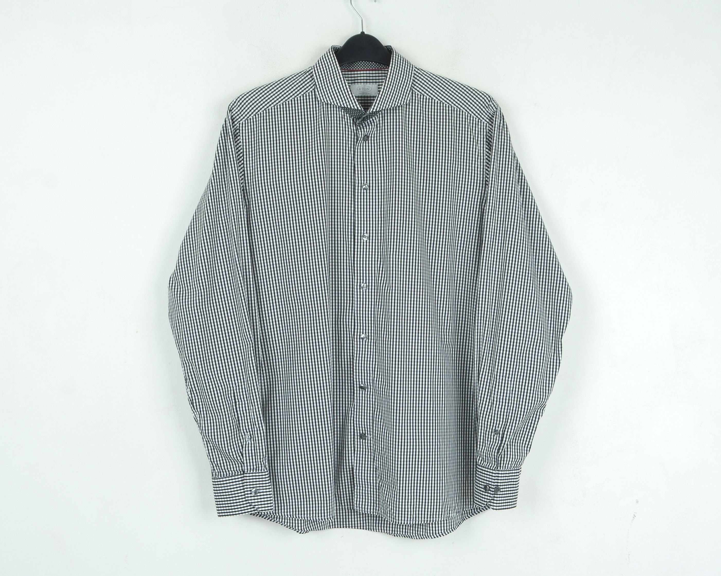 Eton 17" Size 43 Contemporary Formal Shirt Long Sleeve Check Size 44R - 1 Thumbnail