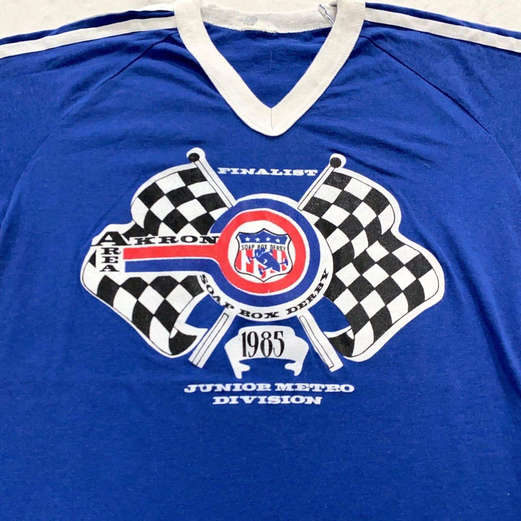 Vintage VINTAGE 1985 AKRON SOAP BOX DERBY T-Shirt XS Blue 80s Mens Size US XS / EU 42 / 0 - 2 Thumbnail