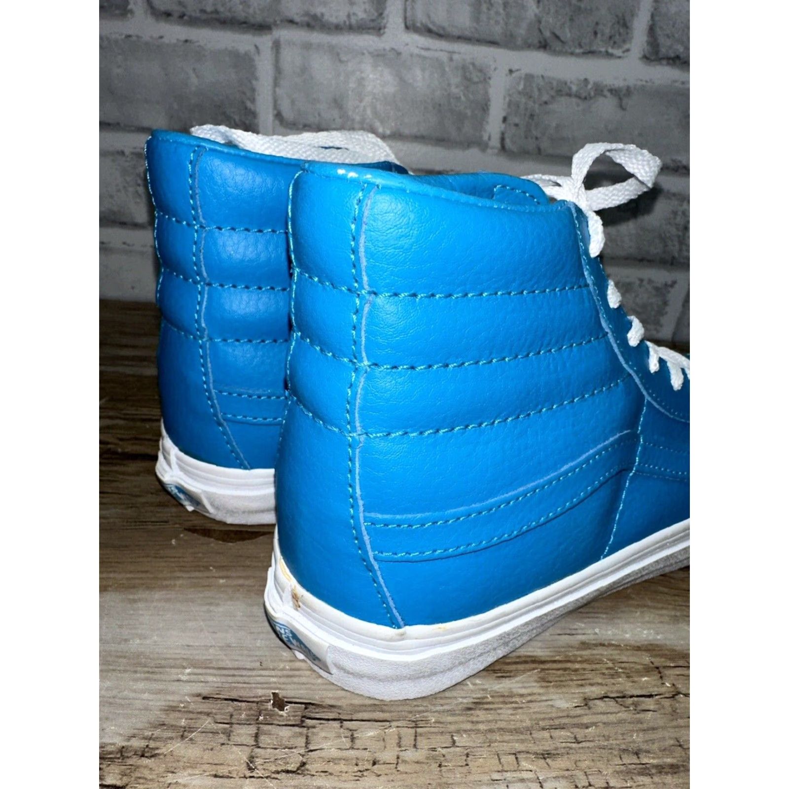 Vans VANS Slim Classics High Top Shoes Unisex Adults 5.5 7 Blue Sneaker Mens Womens Size M / US 6-8 / IT 42-44 - 4 Thumbnail