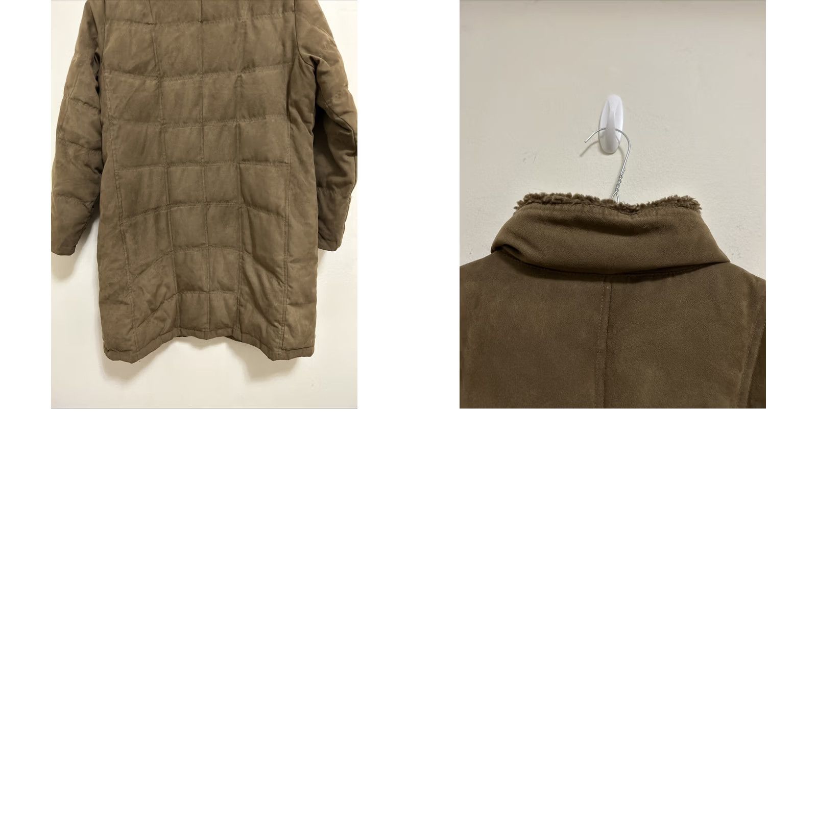 Vintage LL Bean Jacket Womens L Brown Puffer Long Coat Suede Parka Goose Down Fur YKK Size L / US 10 / IT 46 - 9 Thumbnail