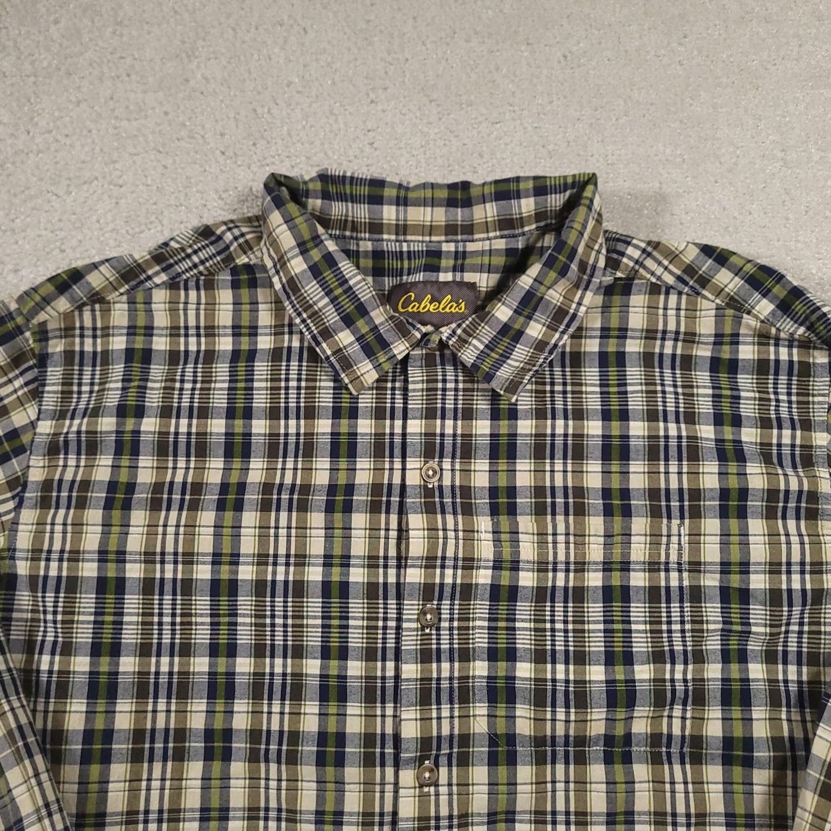 Vintage Cabela's Shirt Mens 2XL Plaid Green Blue Button-Down Long Sleeve Outdoor Casual Size US XXL / EU 58 / 5 - 3 Thumbnail