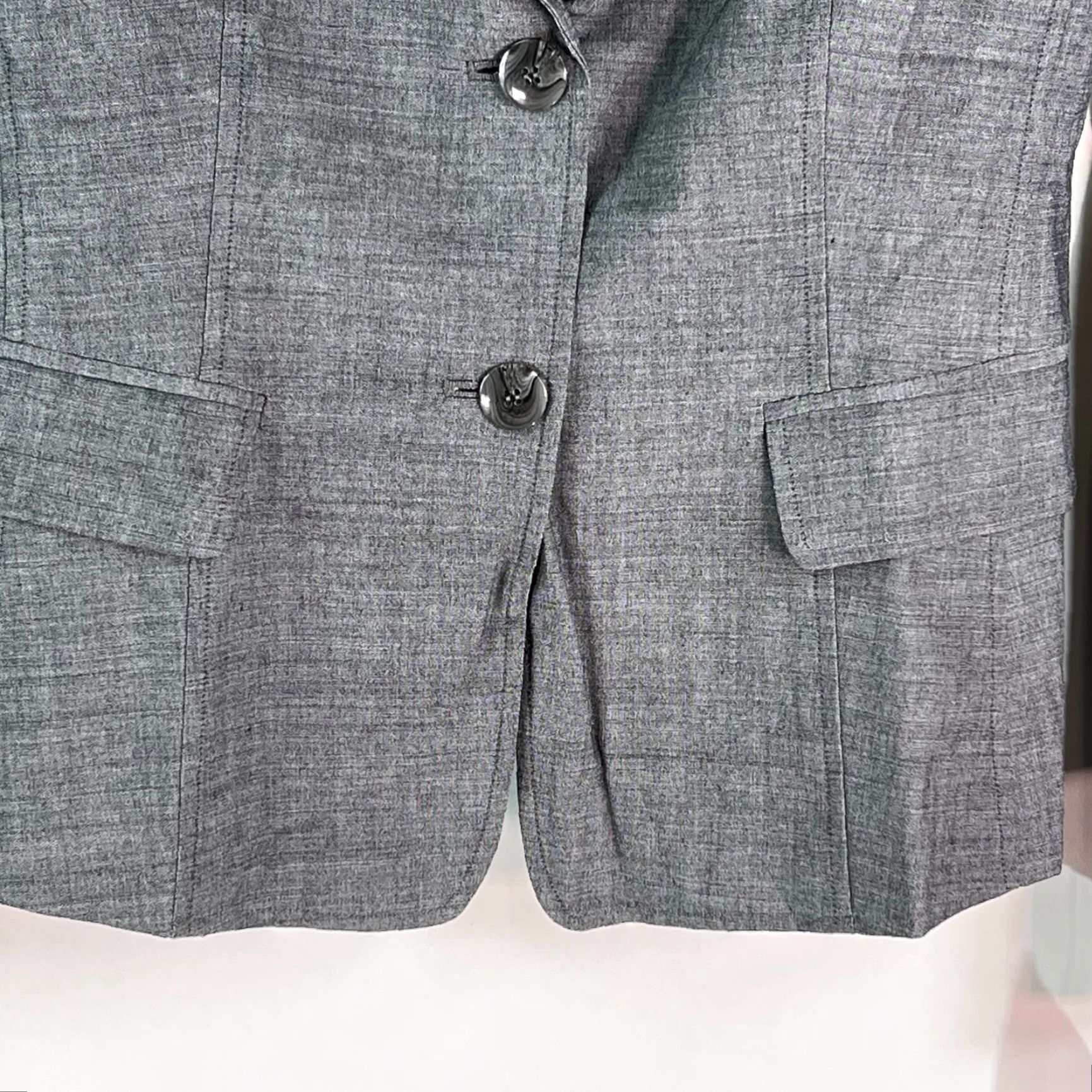 Jones New York Jones New York Blazer Shirt Womens 8 Gray Two-Button Notch Collar Regular Long Sleeve Geometric 90s? Size M / US 6-8 / IT 42-44 - 3 Thumbnail