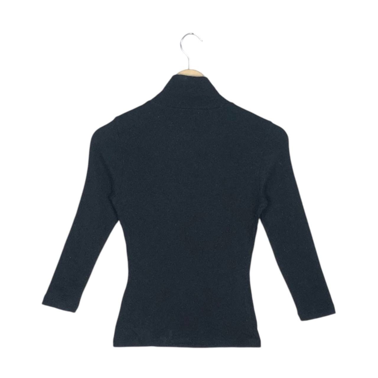 Moschino Moschino Jeans Turtleneck Roses Black Long Sleeve Tshirt Size S / US 4 / IT 40 - 2 Thumbnail