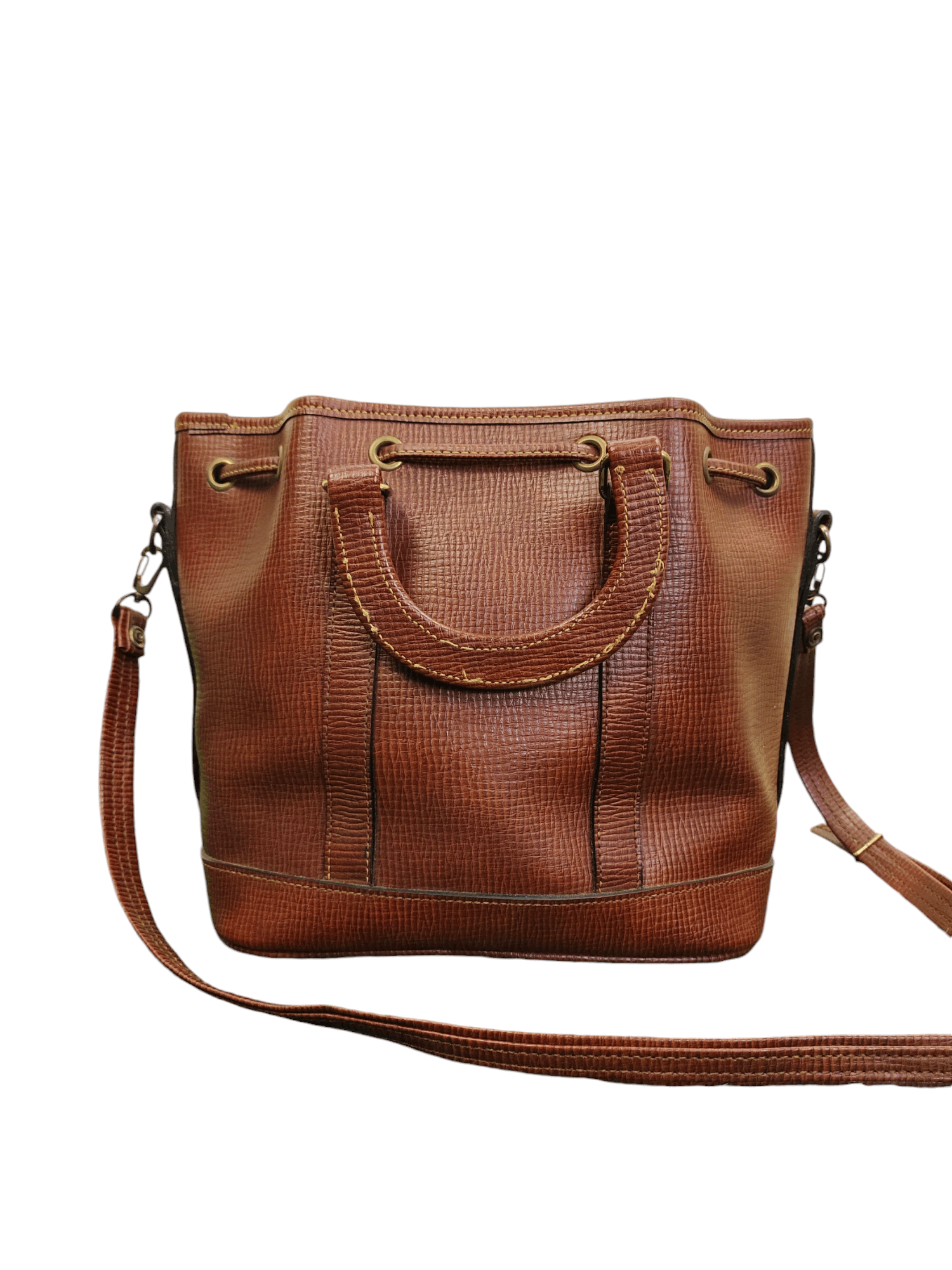 Leather Vintage Japan Luggage Patina Leather Bucket Sling Bag Size ONE SIZE - 7 Thumbnail