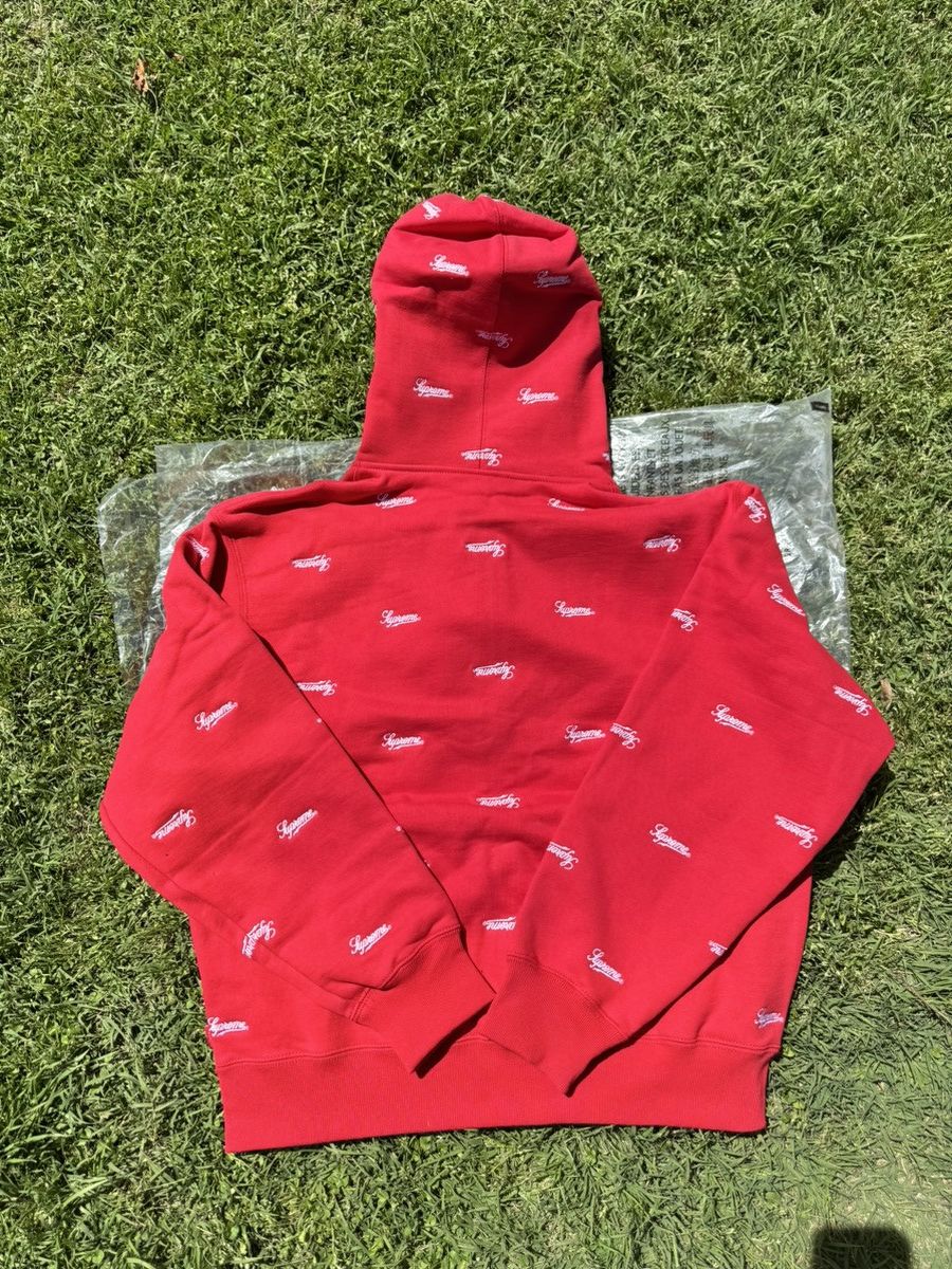 Supreme Supreme Repeat Script Zip Up Hooded Sweatshirt Size US S / EU 44-46 / 1 - 2 Thumbnail