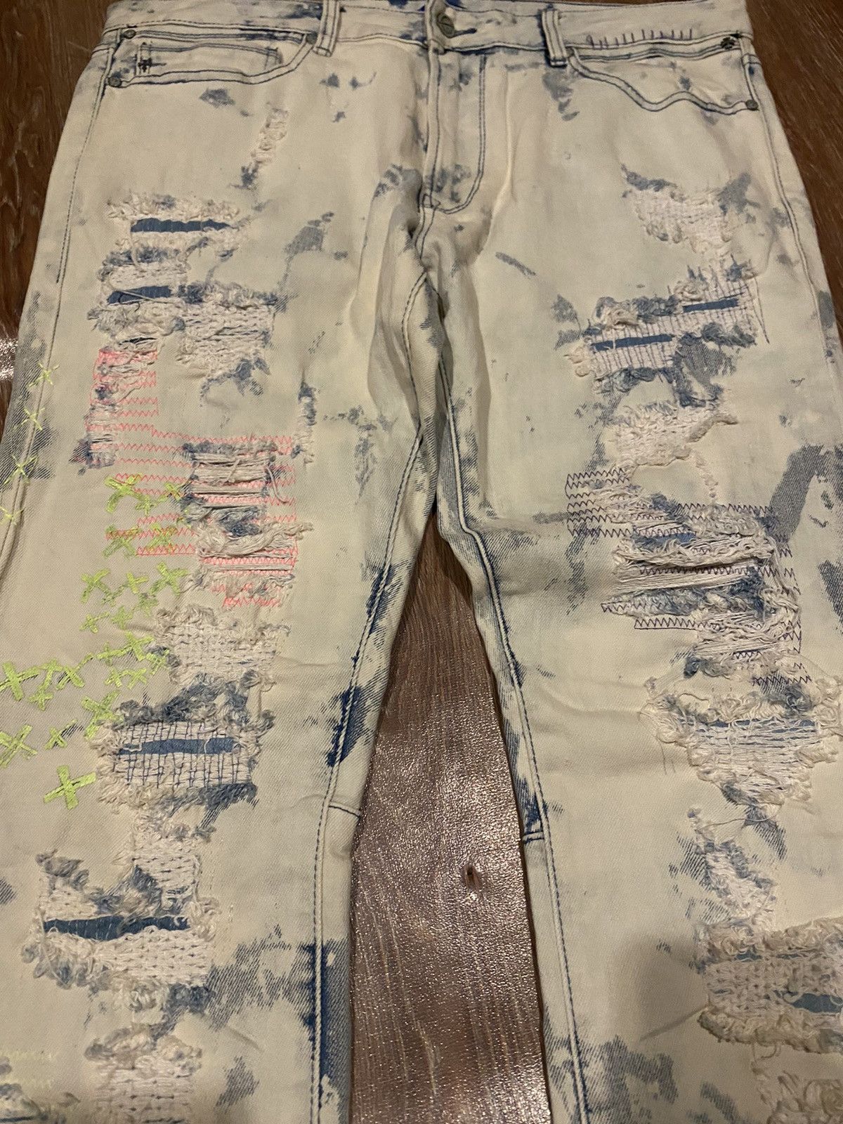Hysteric Glamour Japan 🇯🇵 bleu noir inspired kapital/ undercover patchwork Size US 38 / EU 54 - 2 Thumbnail