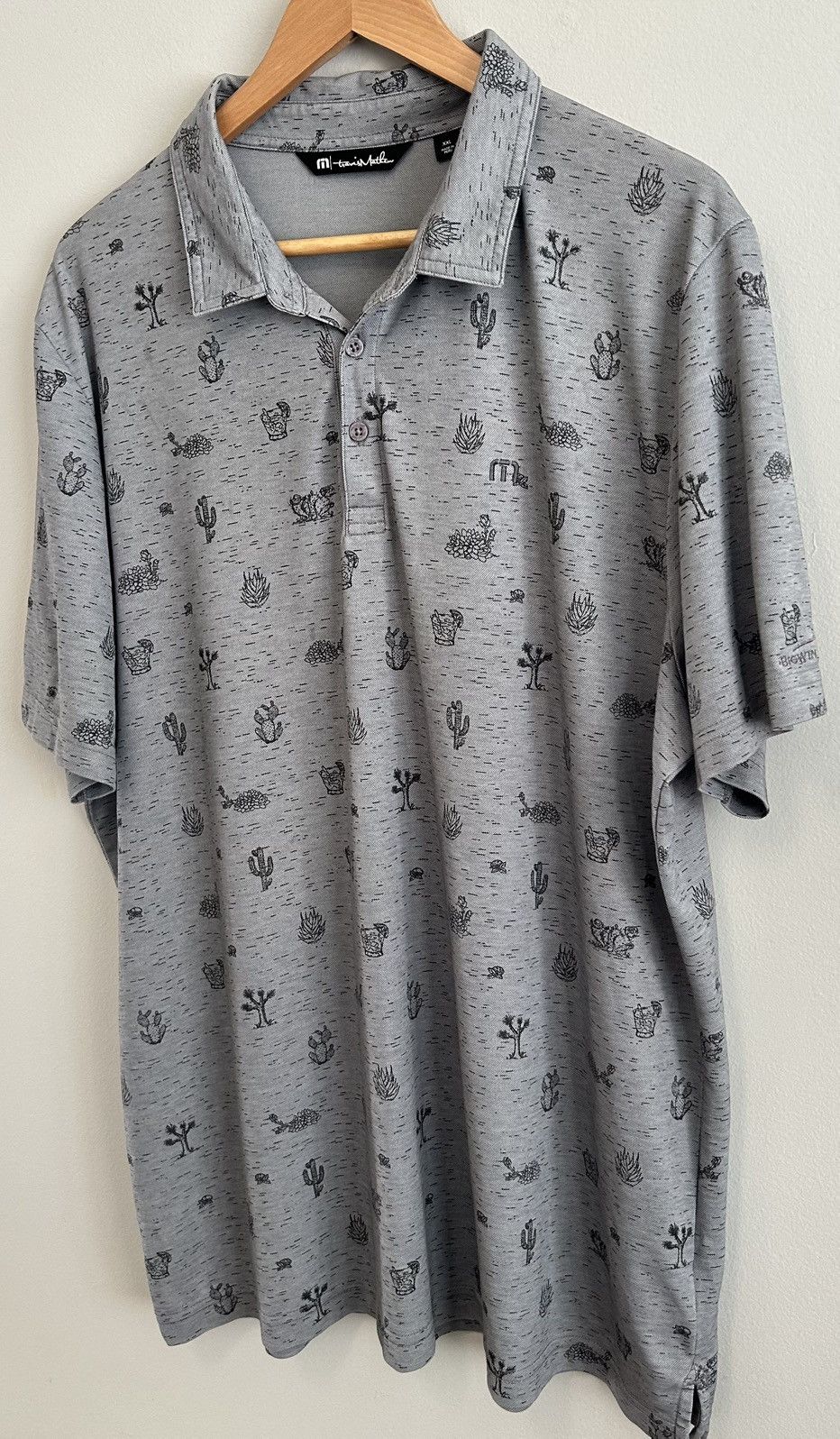 TravisMathew Travis Mathew Mens Grey Cactus Print Size CXL Polo Shirt Size US XXL / EU 58 / 5 - 3 Thumbnail