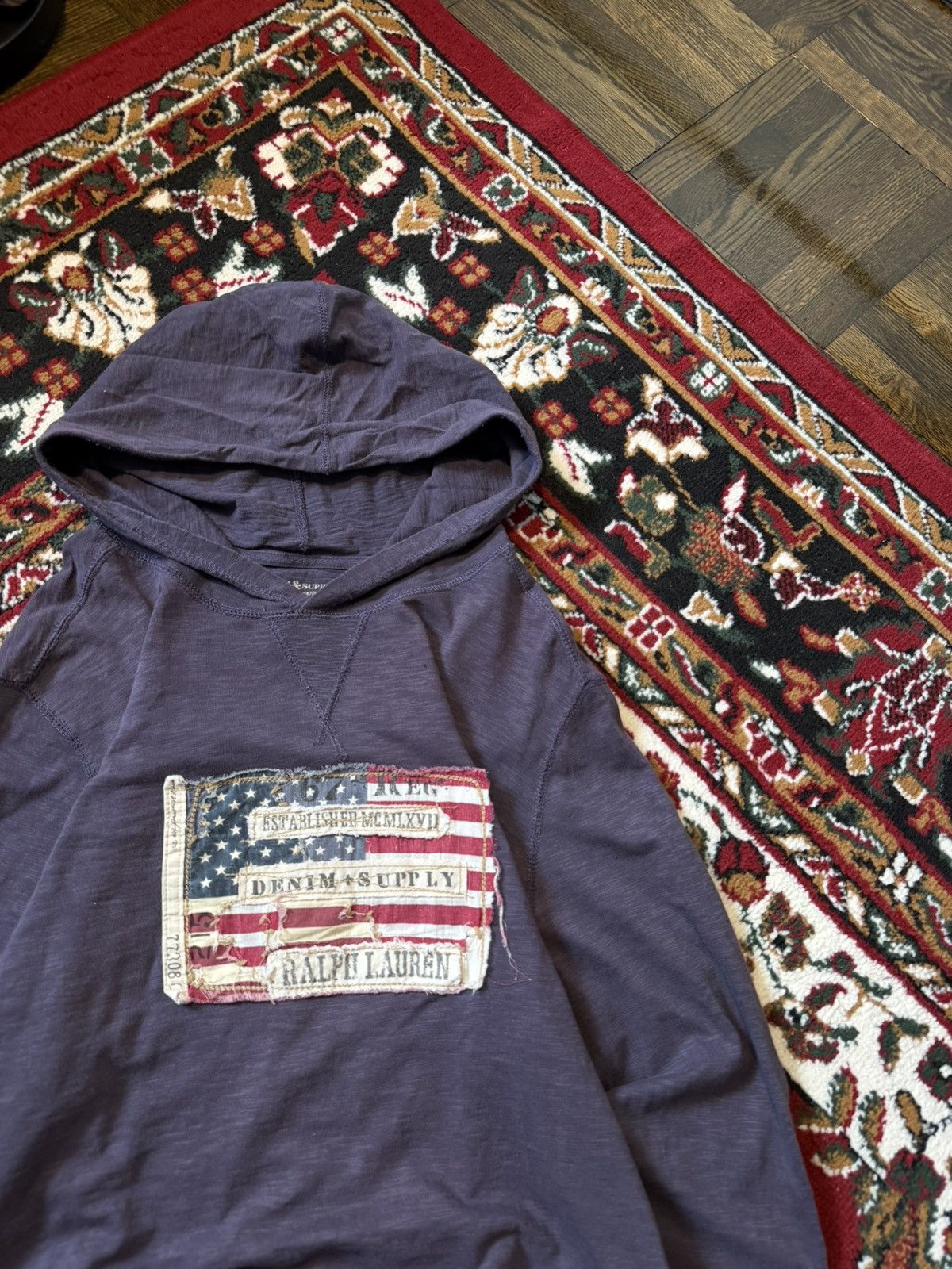 Polo Ralph Lauren Polo Ralph Lauren Denim & Supply Americana Flag Purple Hoodi Size US L / EU 52-54 / 3 - 6 Thumbnail